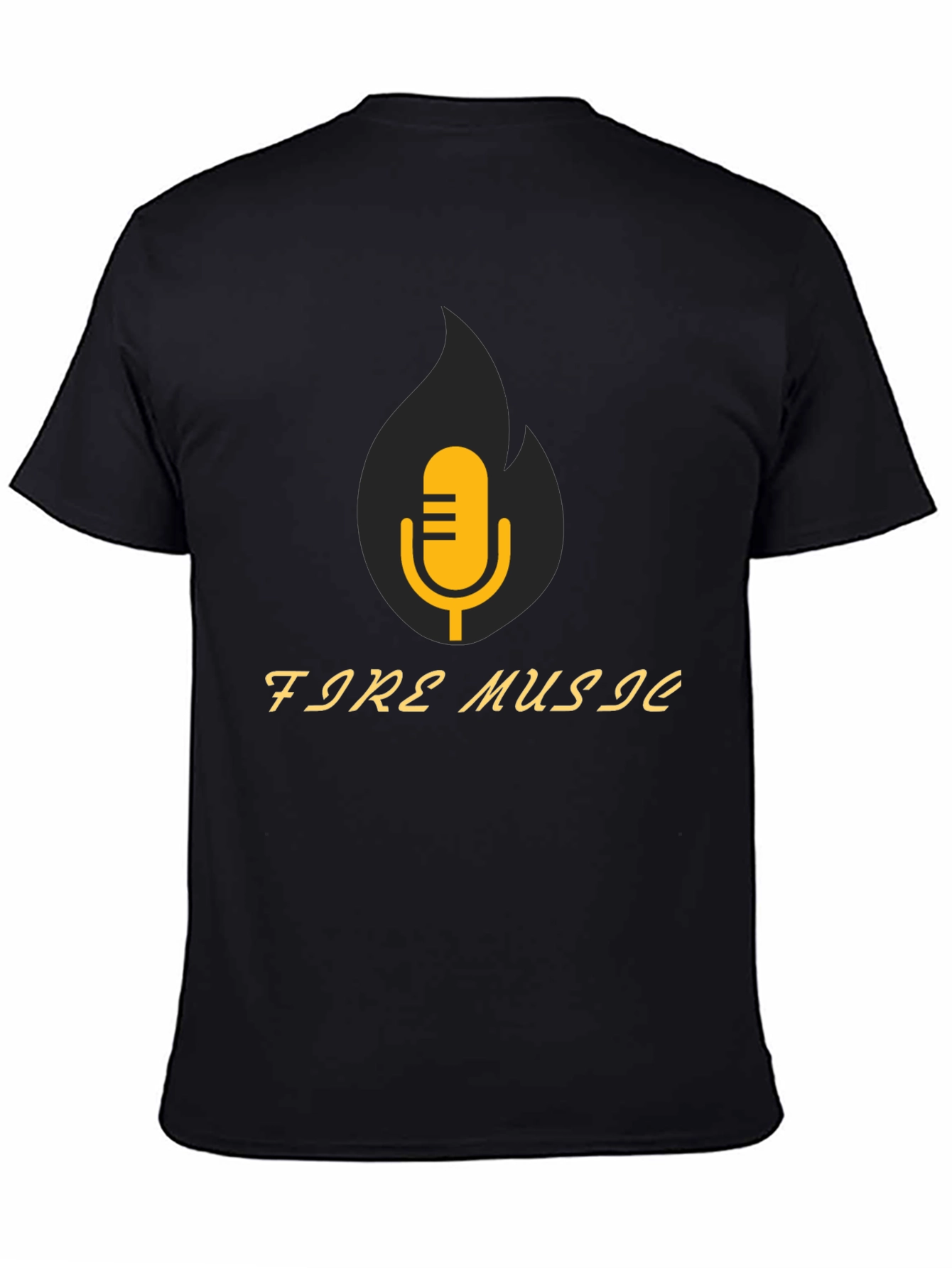 Fire Music Graphic Tee - Stylish Black T-Shirt