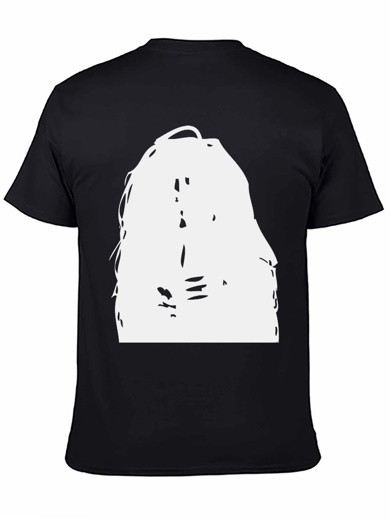 Black T-Shirt with Abstract White Graphic