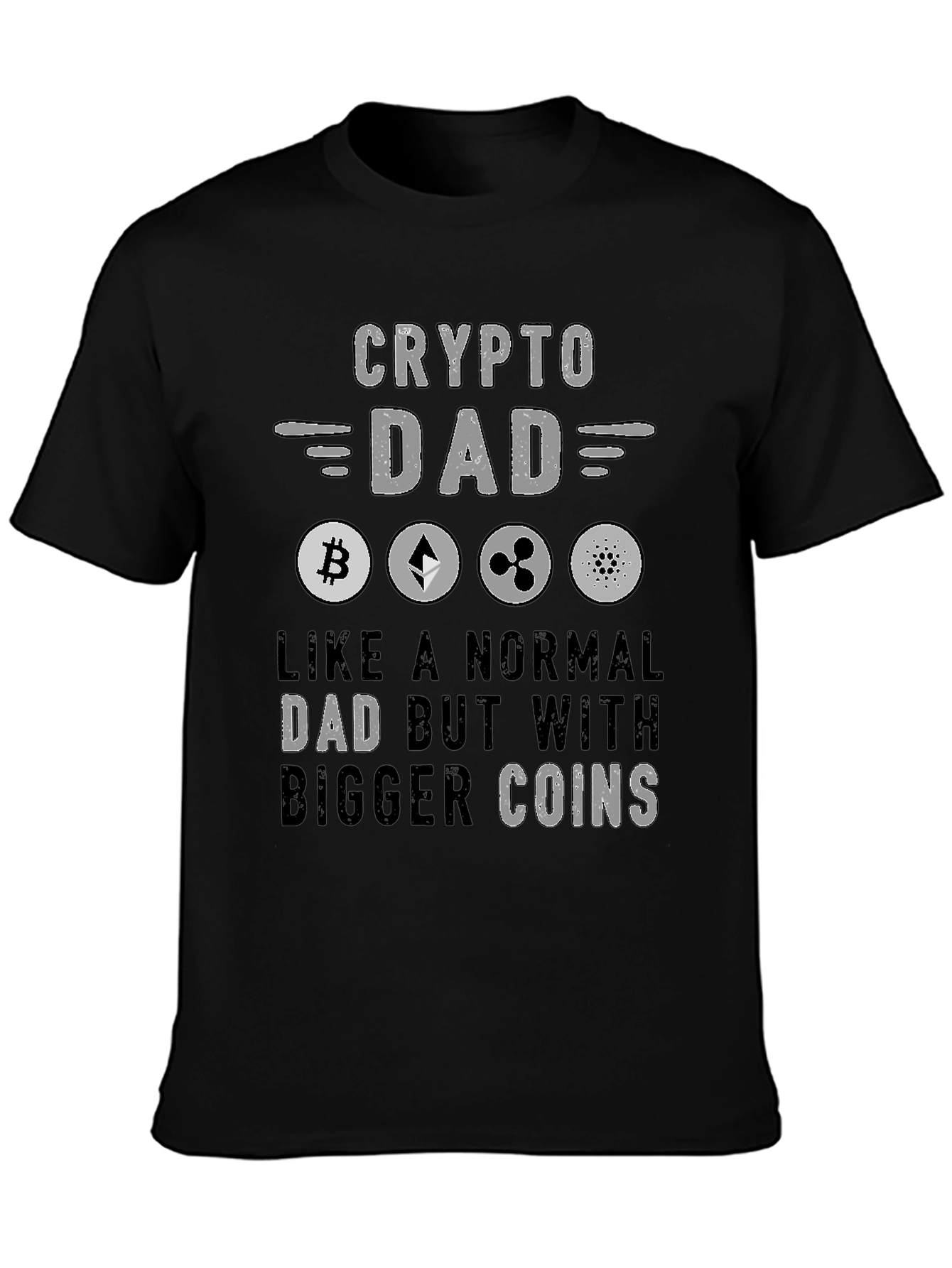 Crypto Dad Black T-Shirt - Bitcoin Ethereum Ripple