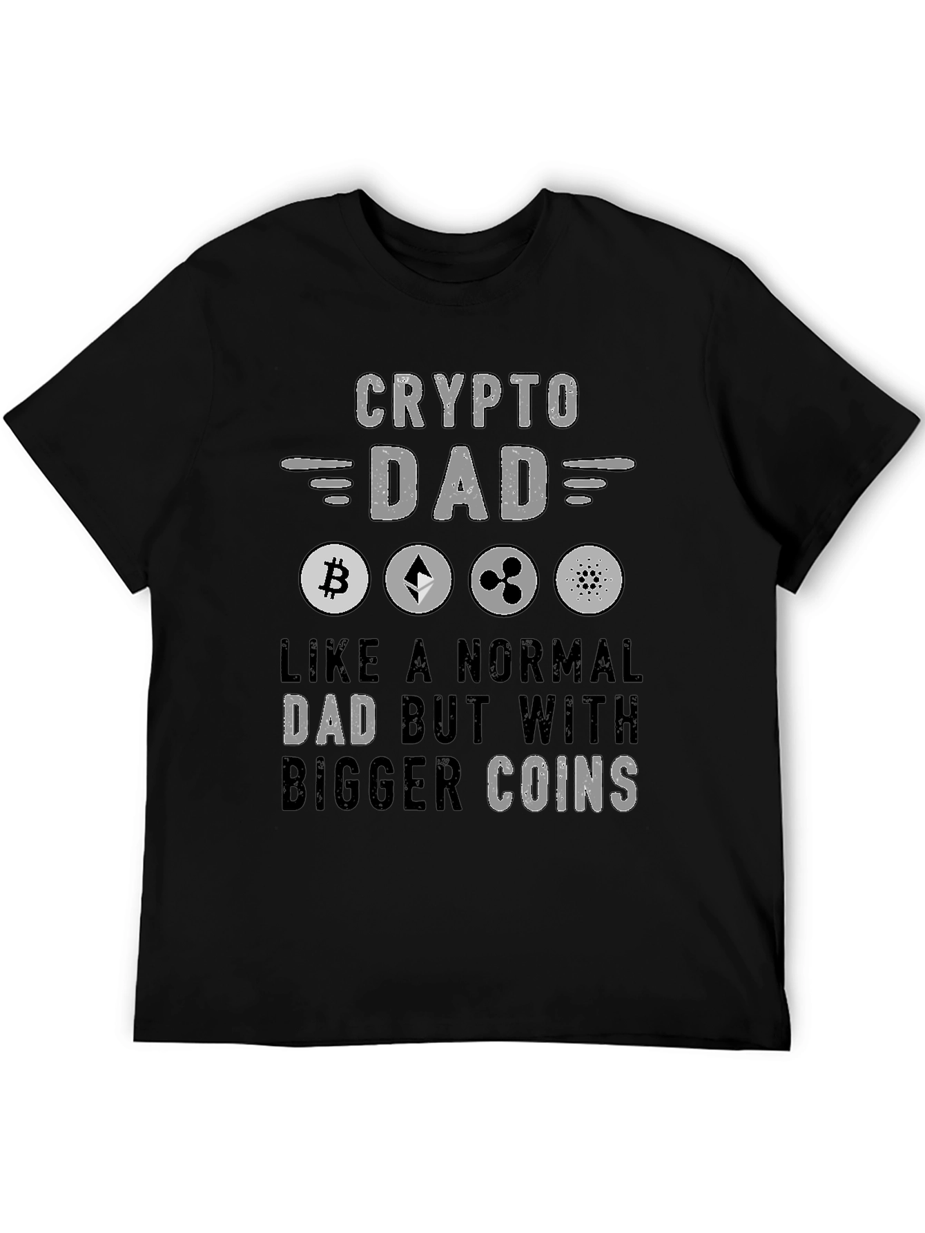 Crypto Dad Black T-Shirt - Bitcoin Ethereum Ripple