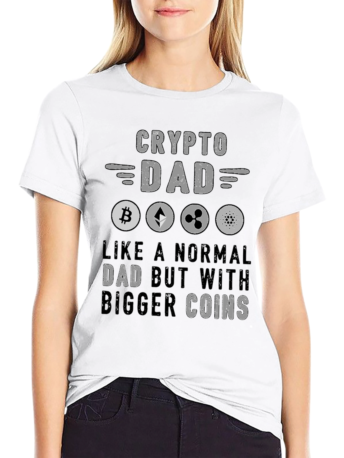 Crypto Dad Black T-Shirt - Bitcoin Ethereum Ripple
