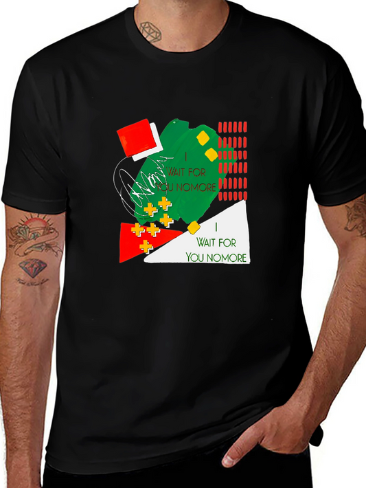 Abstract Design Mens Black T-Shirt