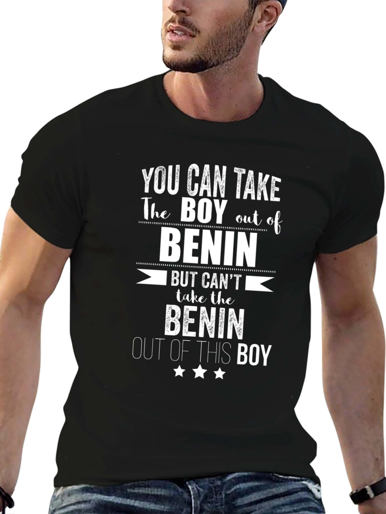 Benin Boy Graphic T-Shirt - Black Cotton Tee
