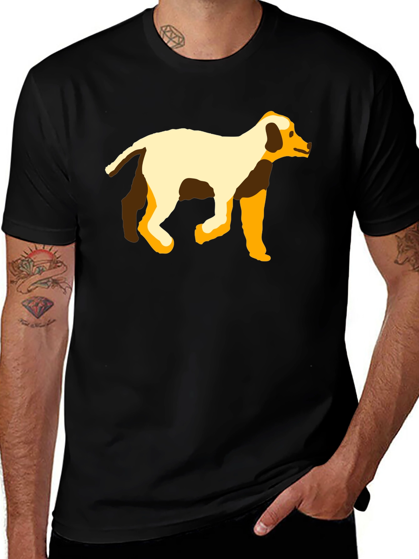 Dog Graphic Black T-Shirt