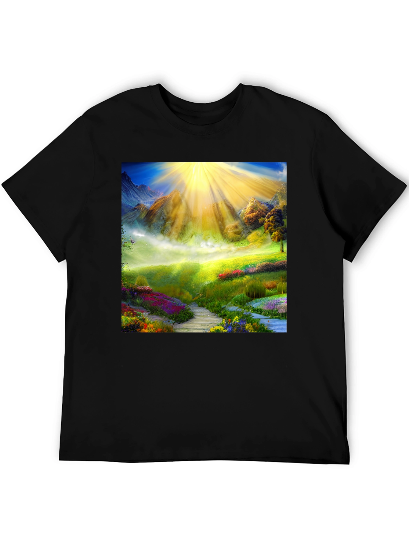 Natures Radiance Graphic Tee - Black Cotton Blend
