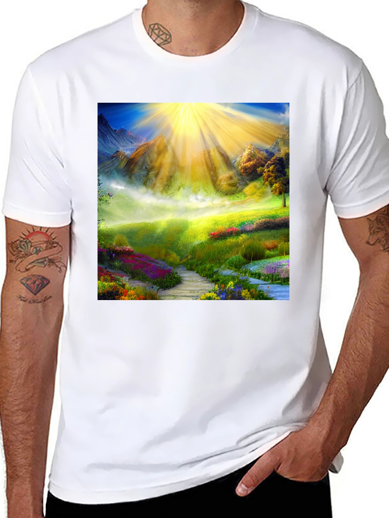 Natures Radiance Graphic Tee - Black Cotton Blend