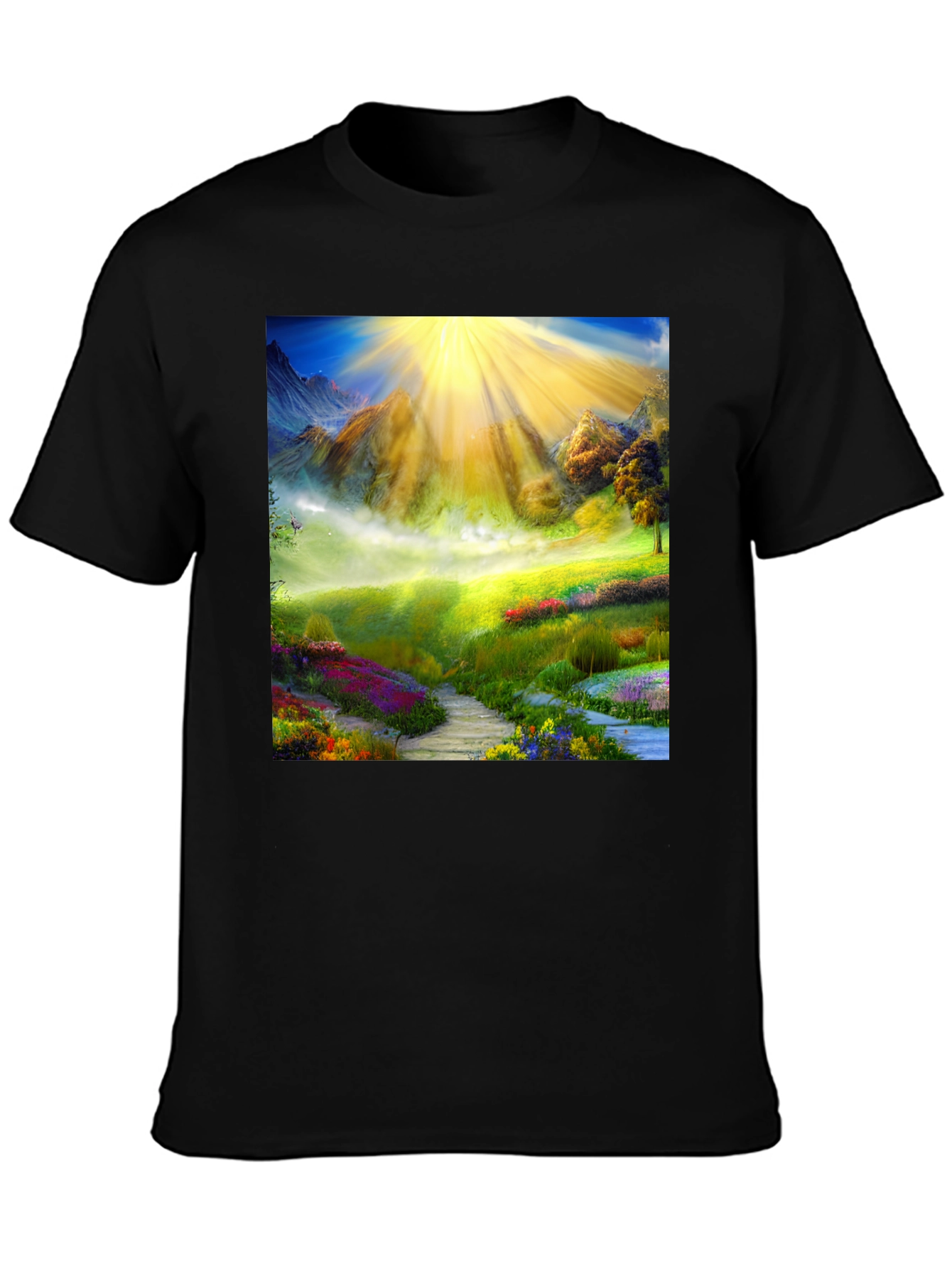 Natures Radiance Graphic Tee - Black Cotton Blend