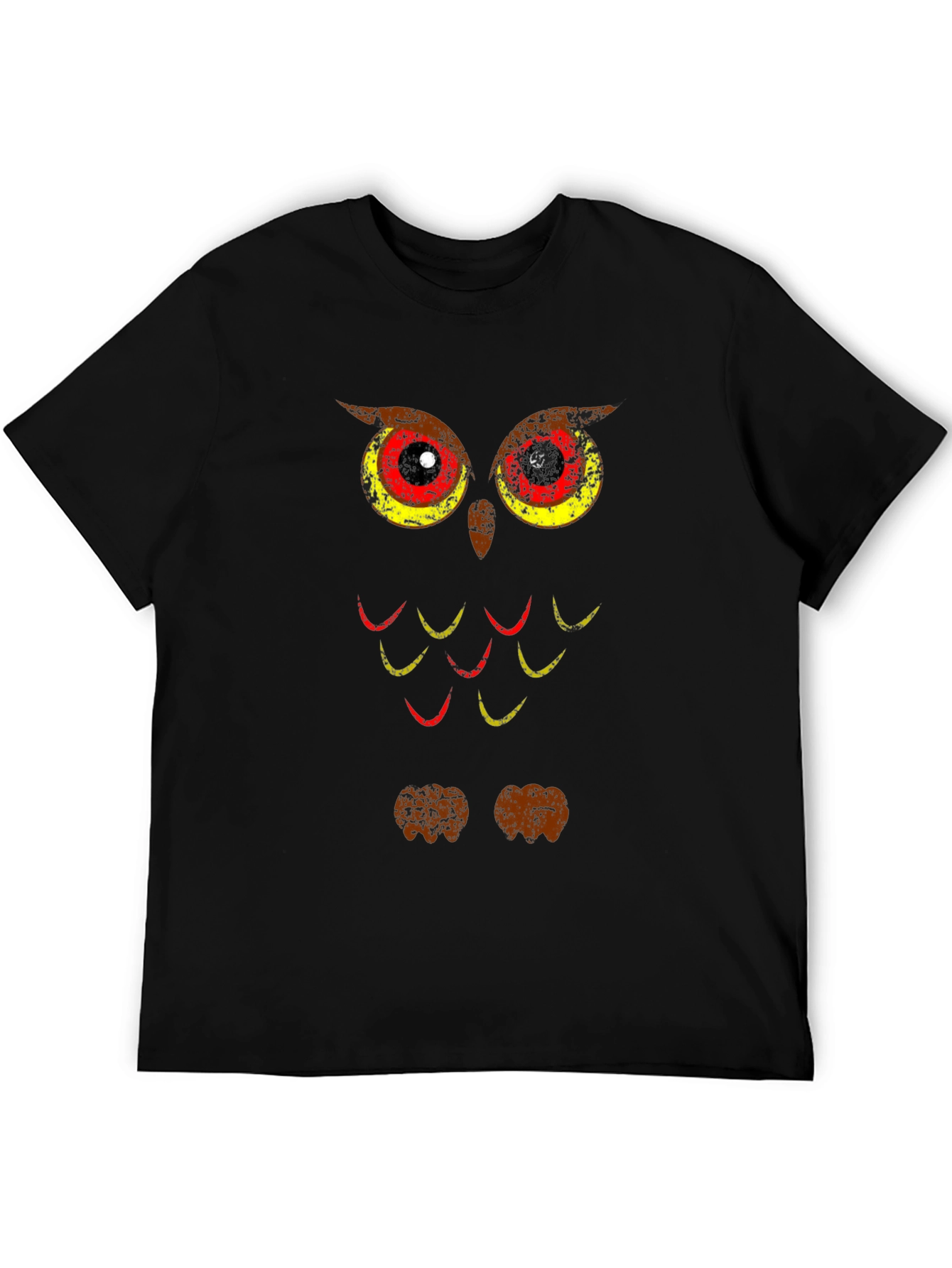 Cool Owl Graphic Print Black T-Shirt