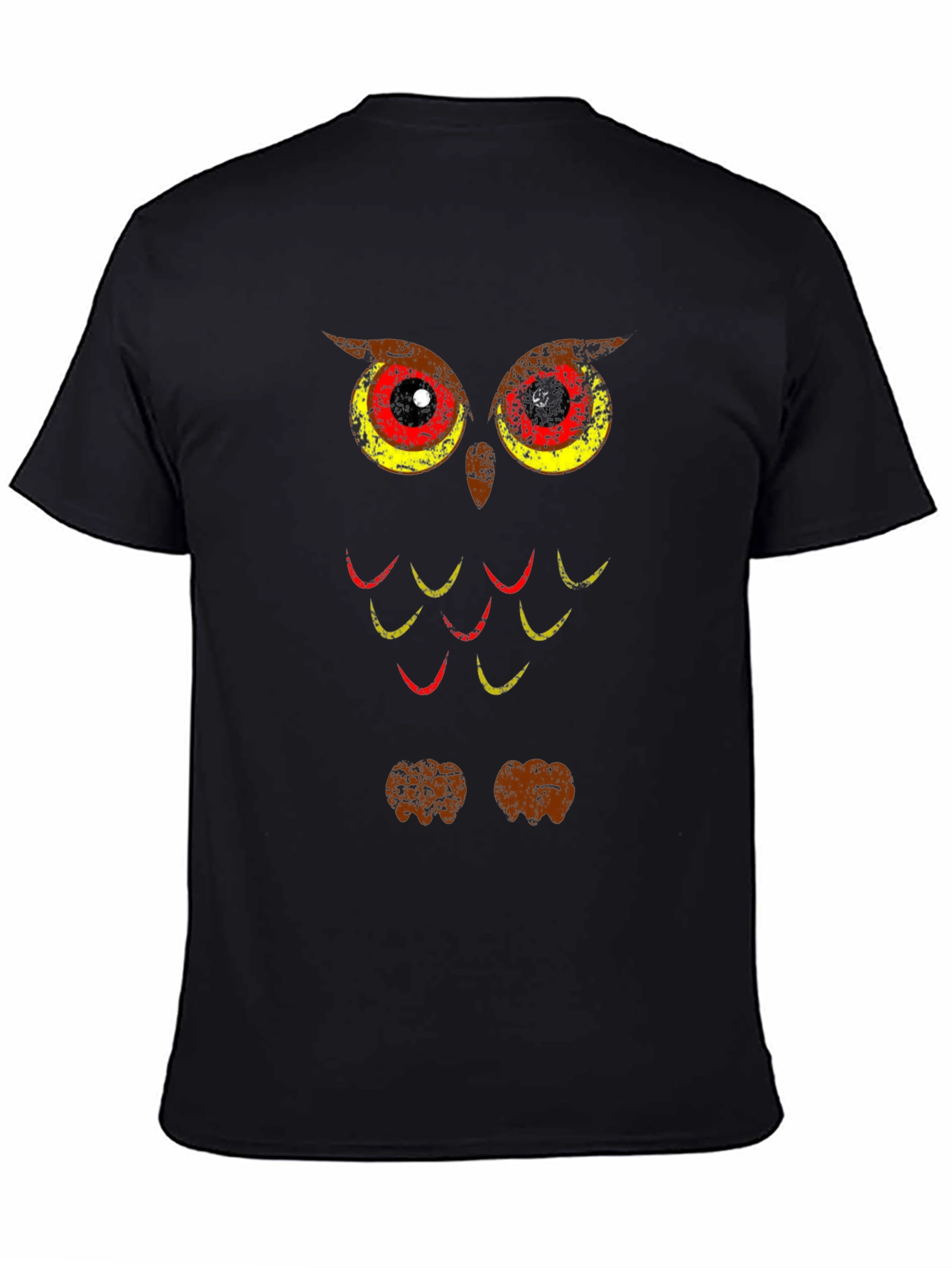 Cool Owl Graphic Print Black T-Shirt