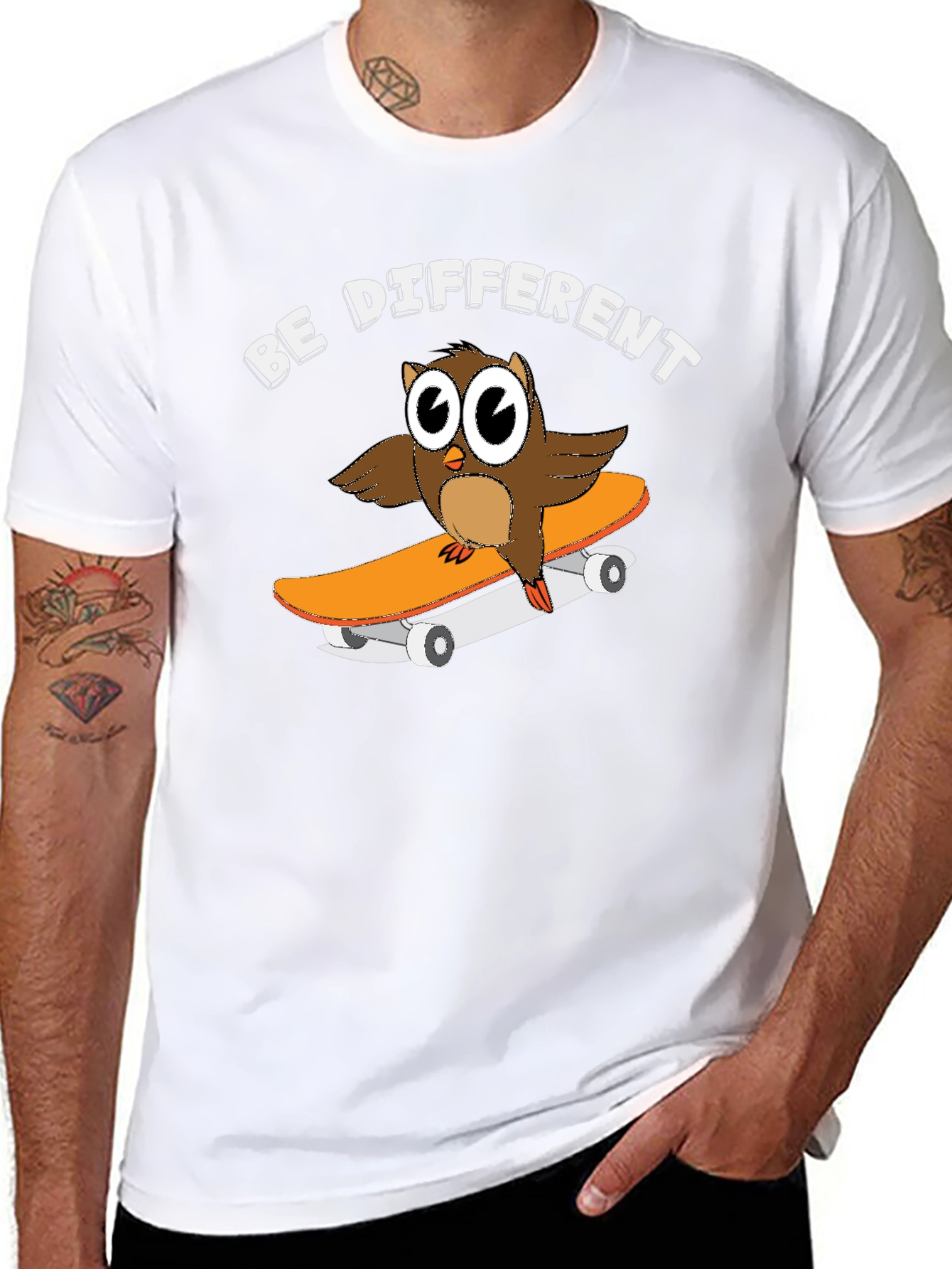 Be Different Owl Skateboard Graphic Tee
