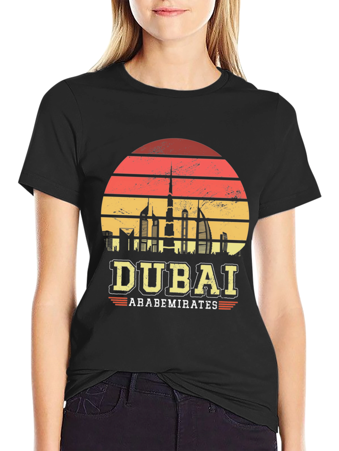 Dubai UAE Retro Sunset Graphic T-Shirt
