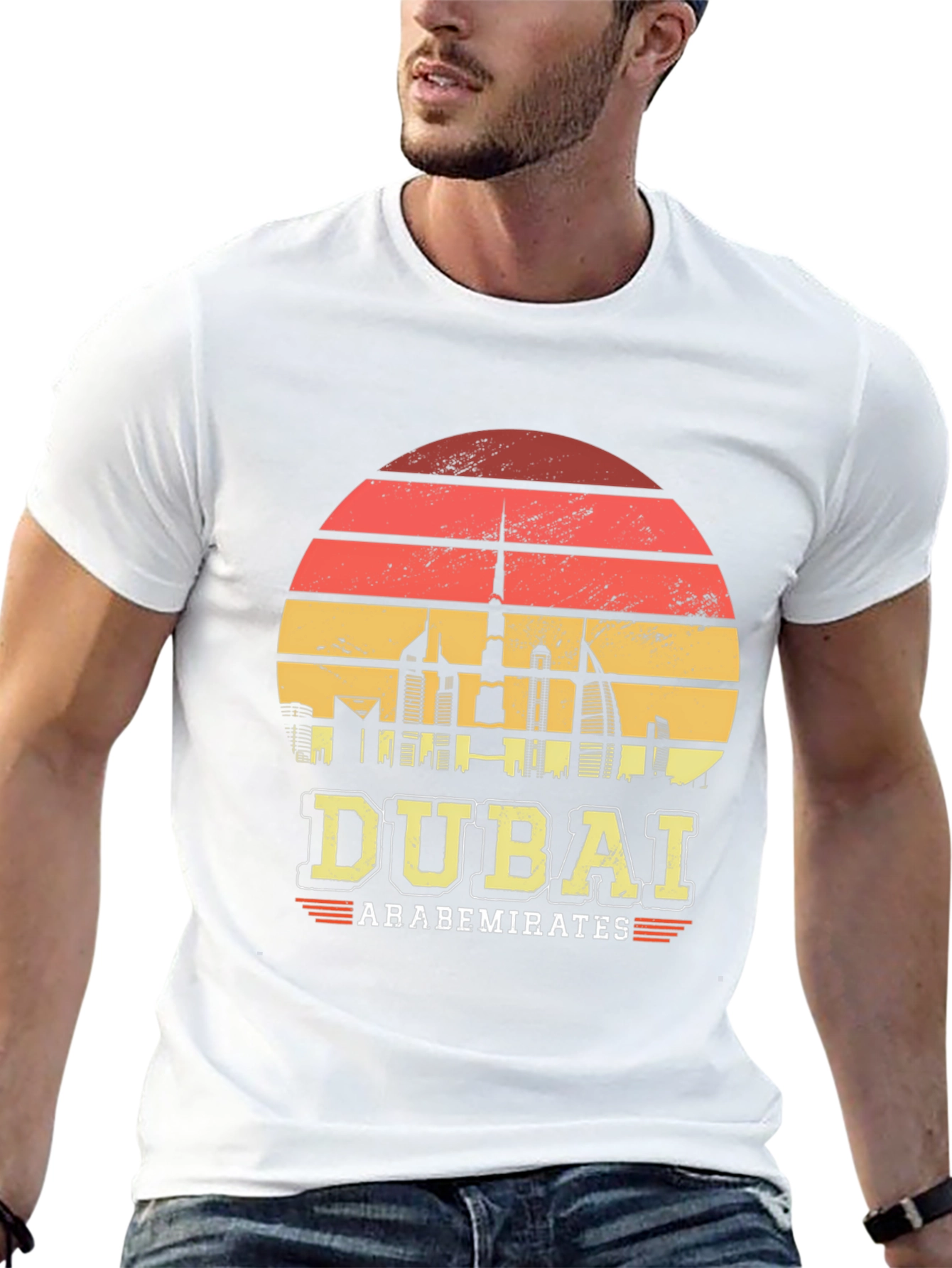 Dubai UAE Retro Sunset Graphic T-Shirt