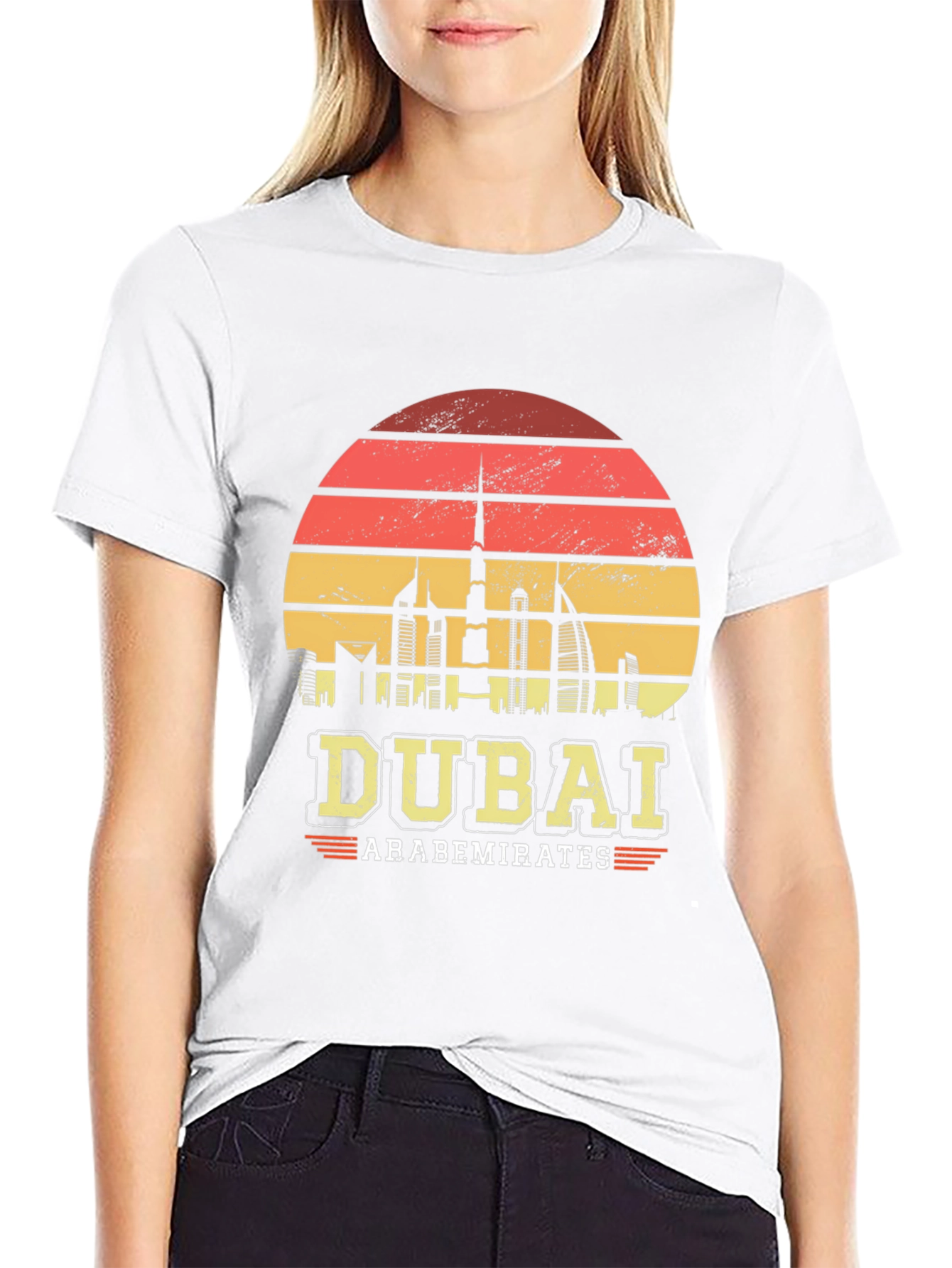 Dubai UAE Retro Sunset Graphic T-Shirt