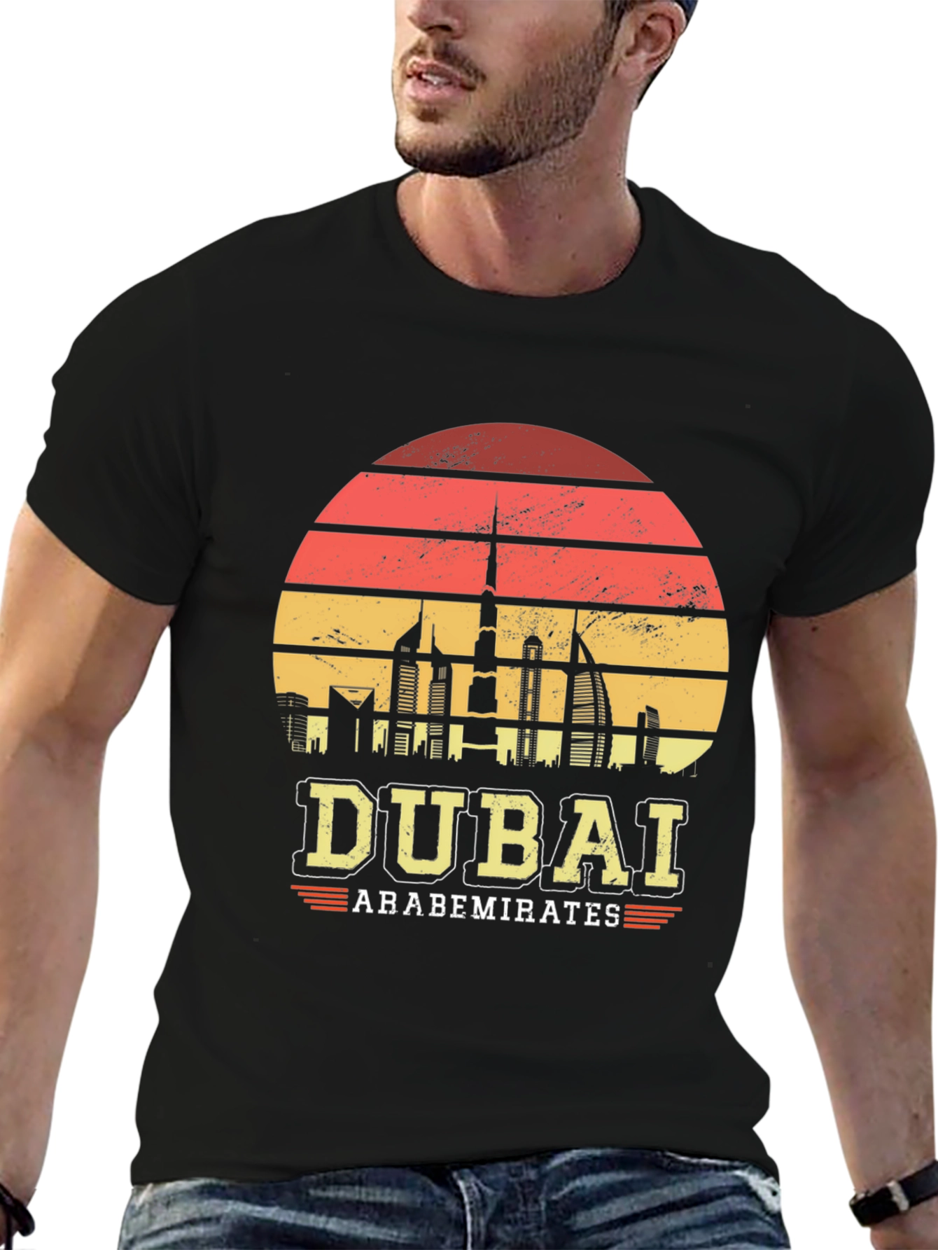 Dubai UAE Retro Sunset Graphic T-Shirt