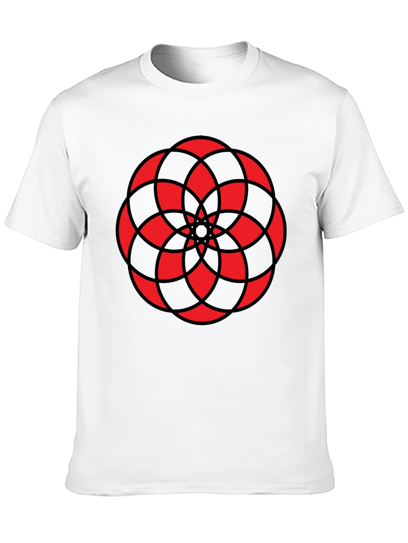 Geometric Mandala Graphic Tee - Black