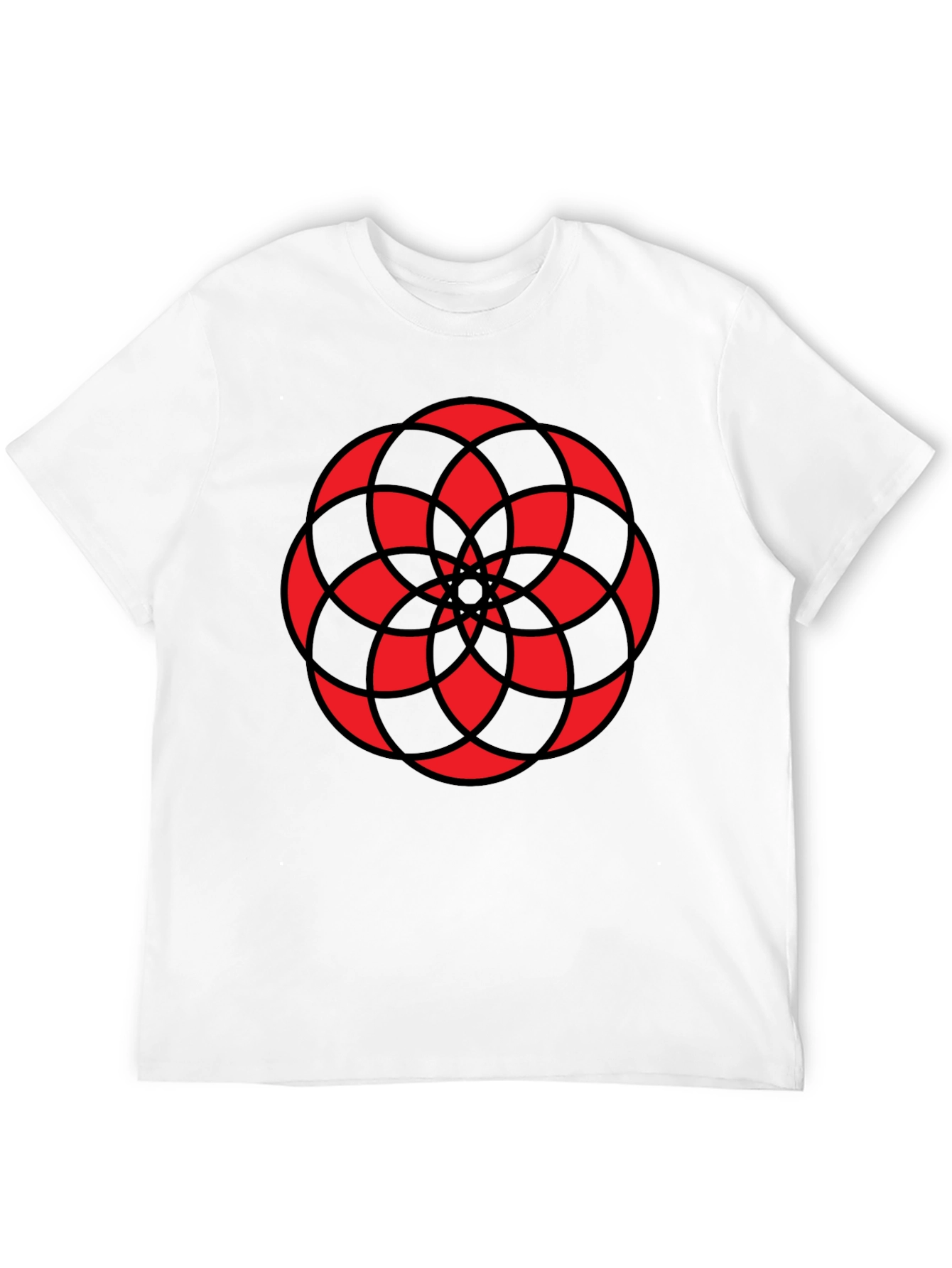 Geometric Mandala Graphic Tee - Black