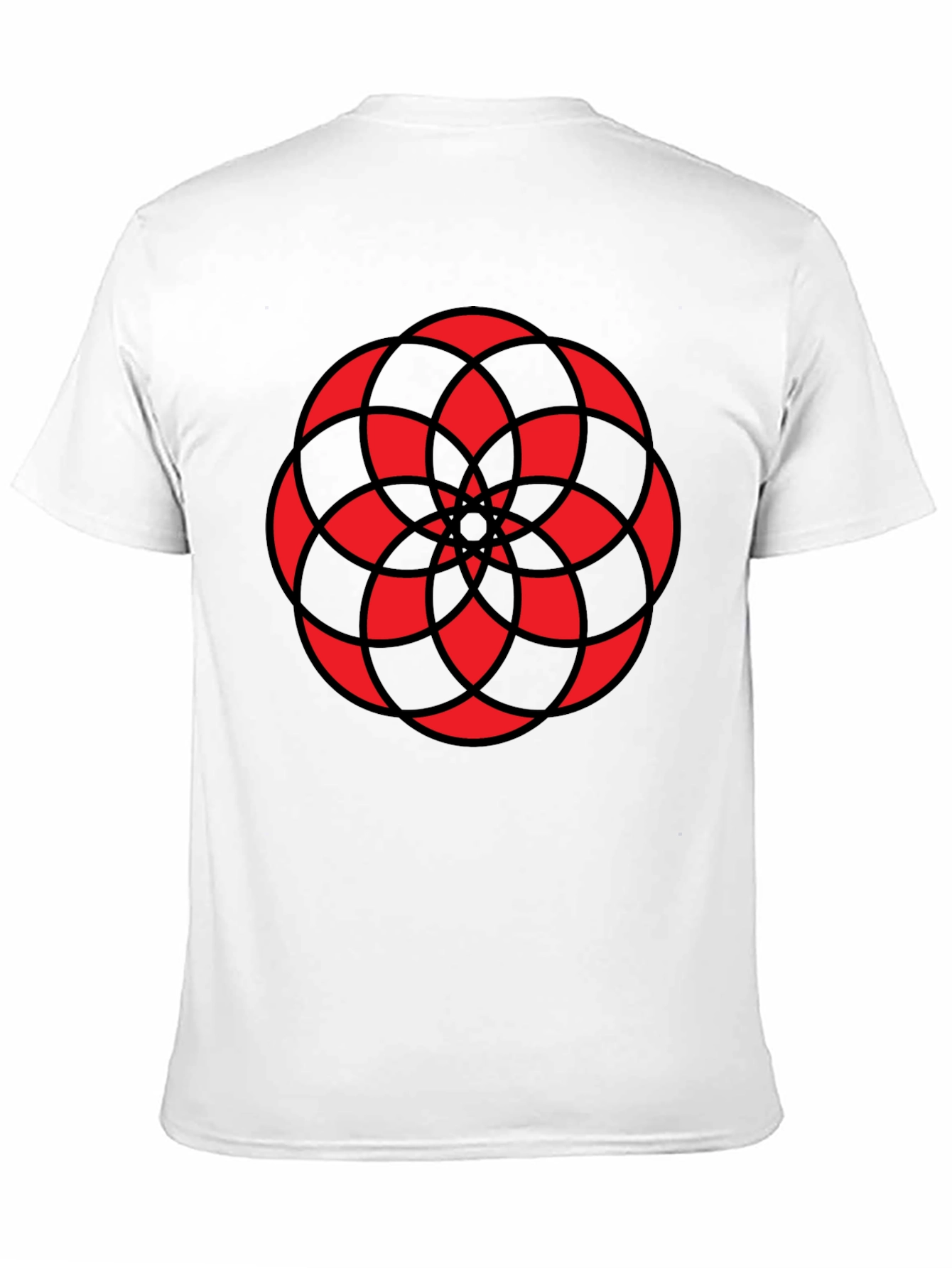 Geometric Mandala Graphic Tee - Black