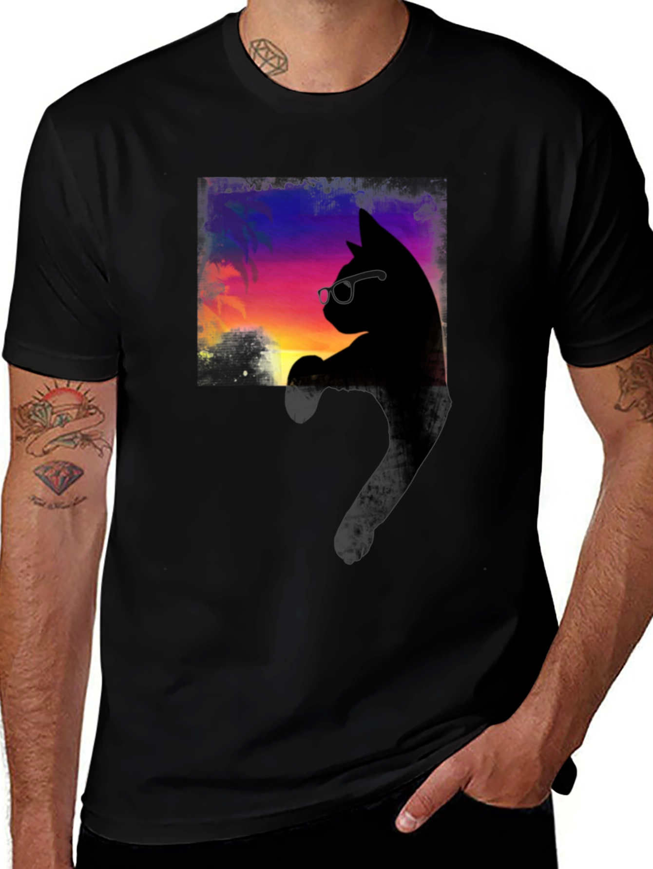 Cool Cat Sunset T-Shirt - Stylish Comfort