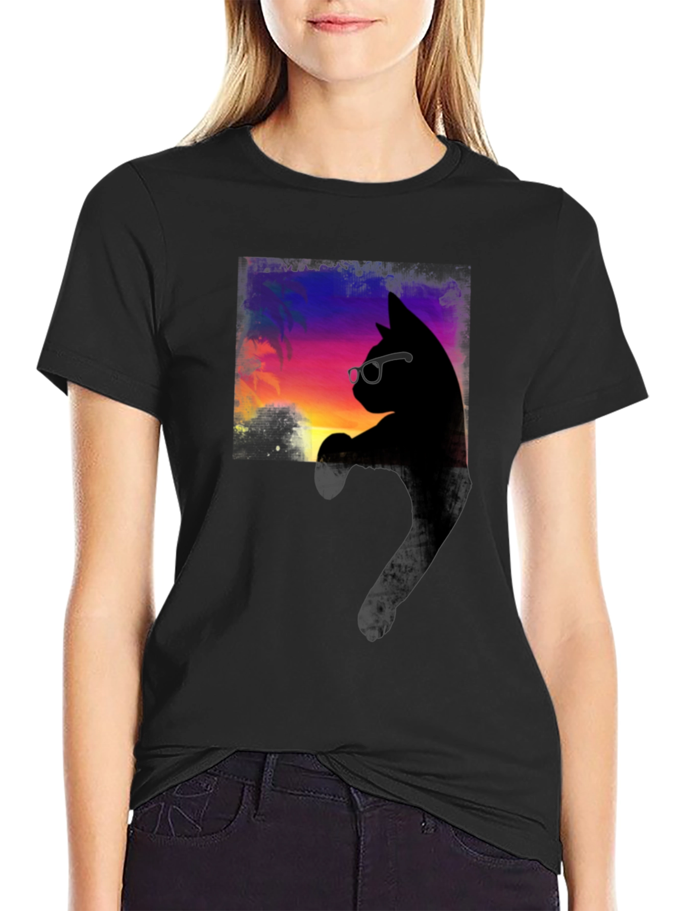 Cool Cat Sunset T-Shirt - Stylish Comfort
