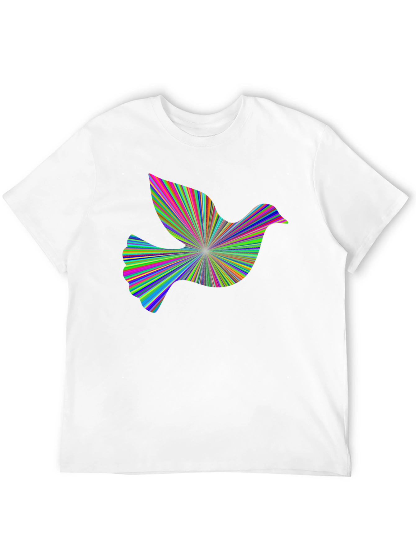 Psychedelic Dove Graphic Tee - Vibrant Art Shirt