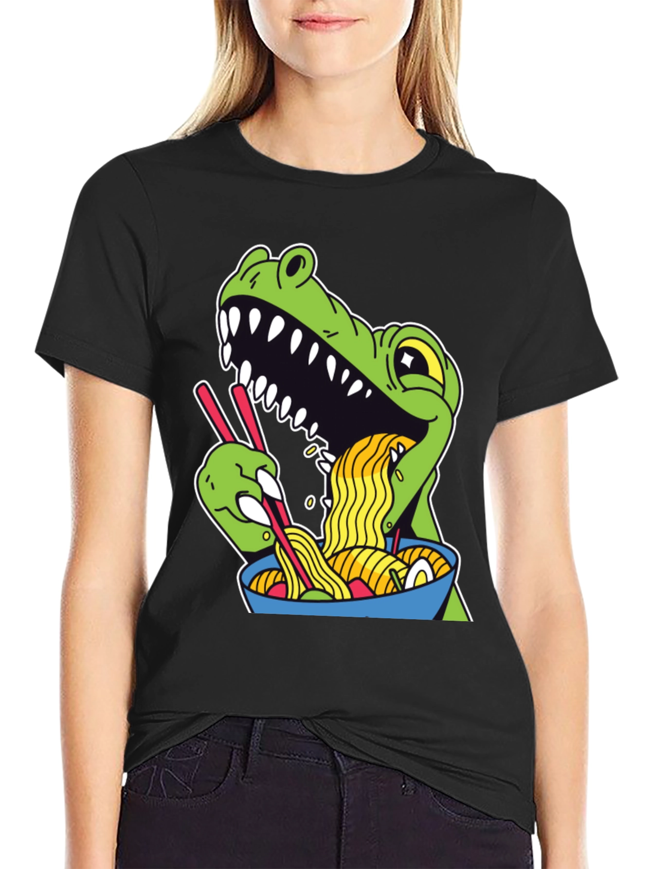 Dino Ramen Graphic Tee - Funny T-Shirt