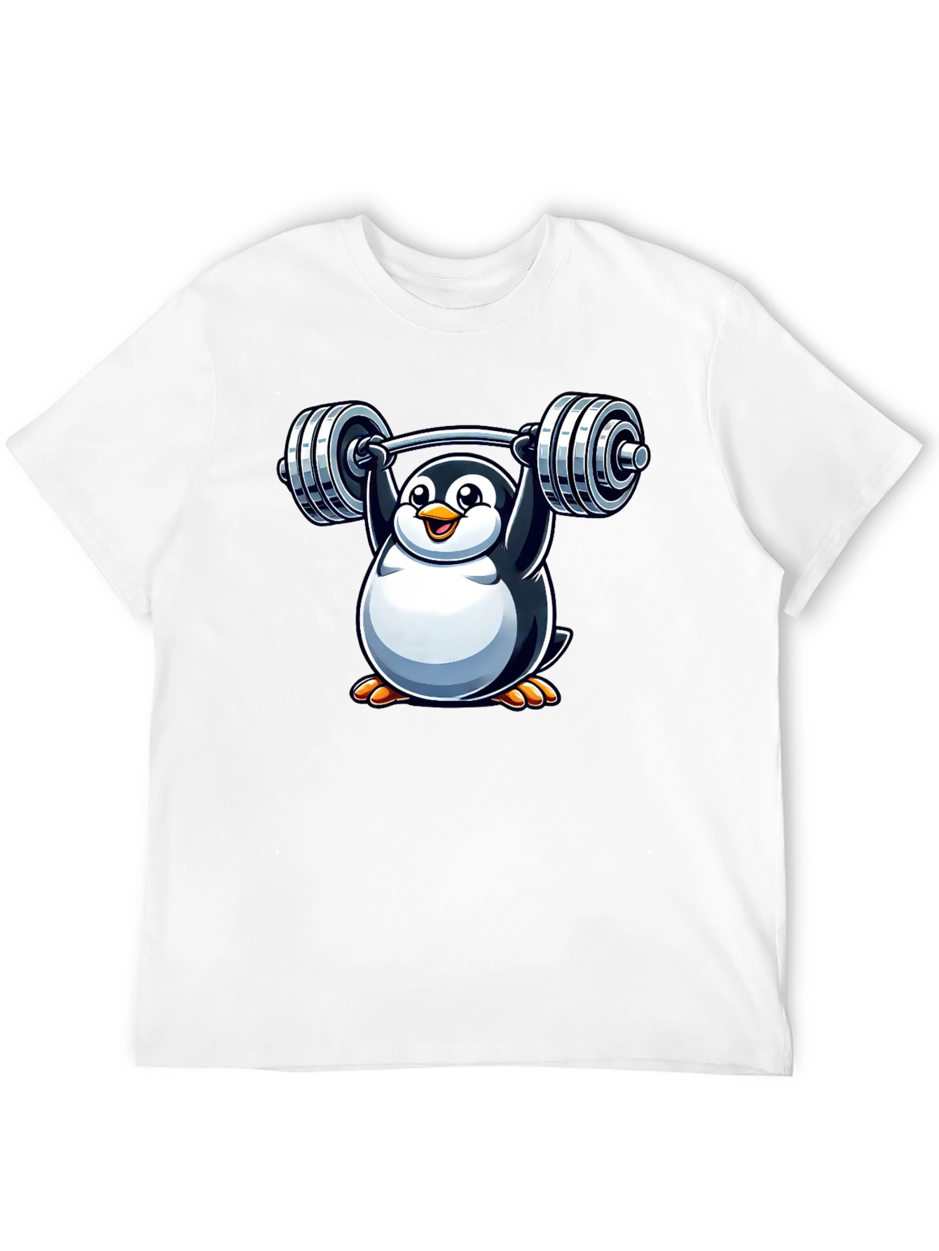 Penguin Weightlifting T-Shirt - Funny Gym Tee