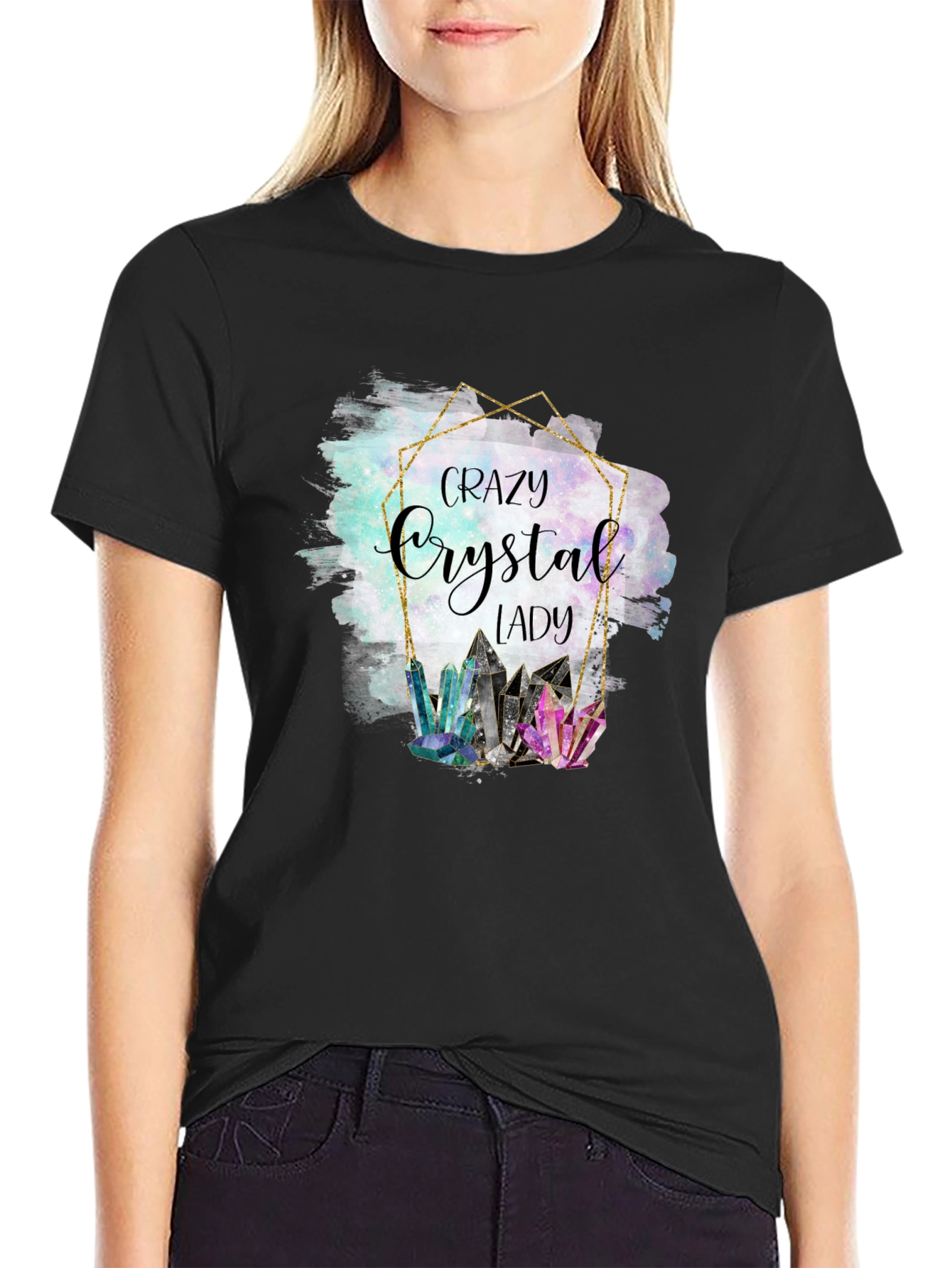 Crazy Crystal Lady Graphic T-Shirt