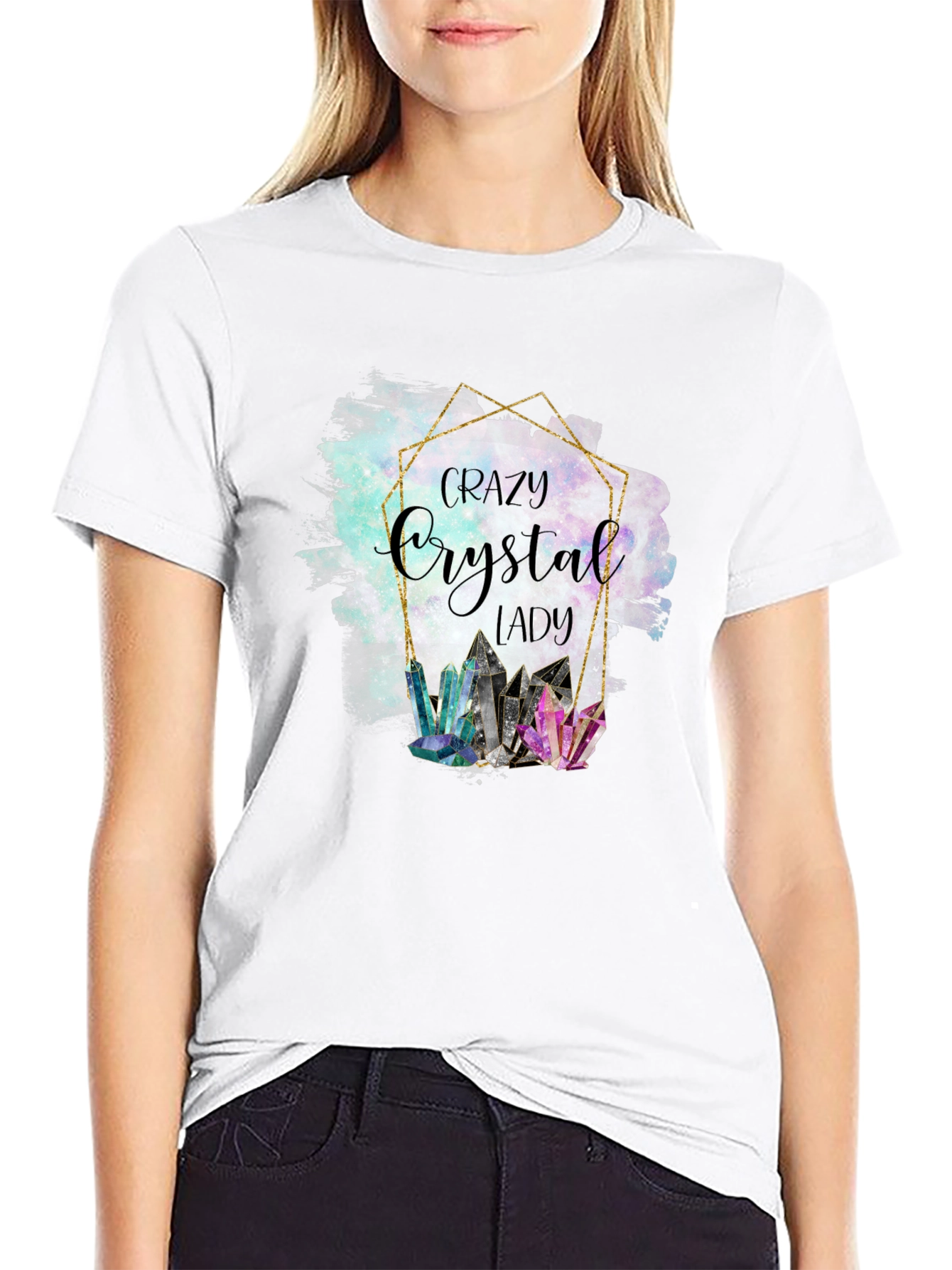 Crazy Crystal Lady Graphic T-Shirt
