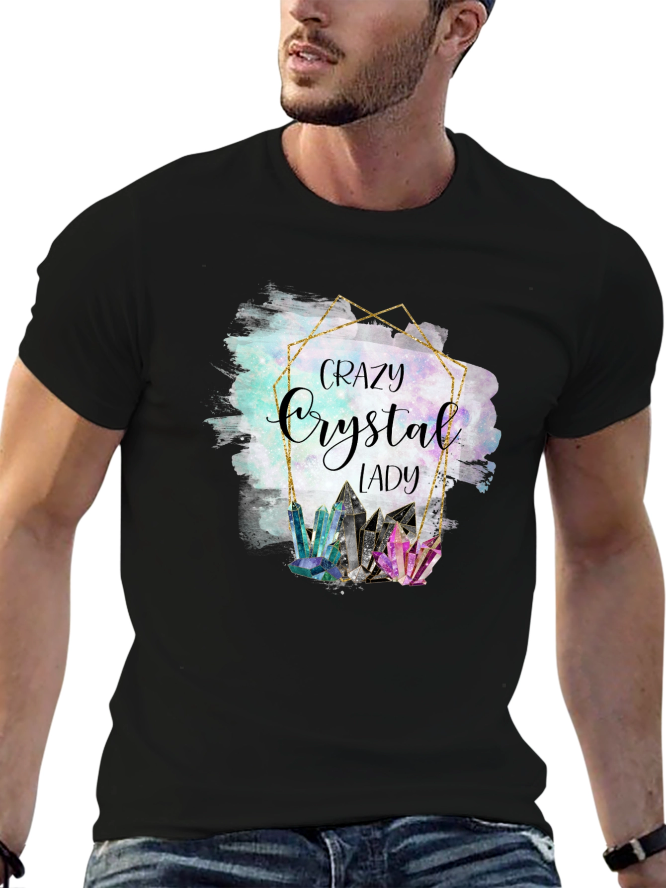 Crazy Crystal Lady Graphic T-Shirt