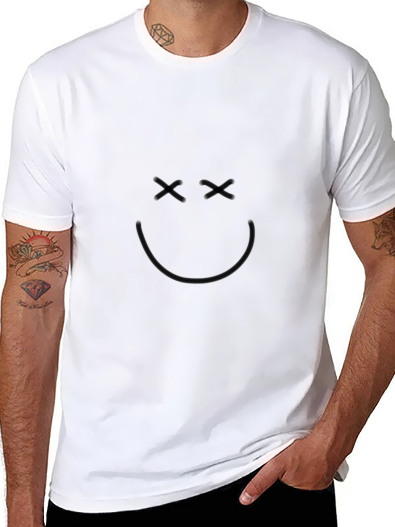 Smiley Face Graphic Tee - Classic Black T-Shirt