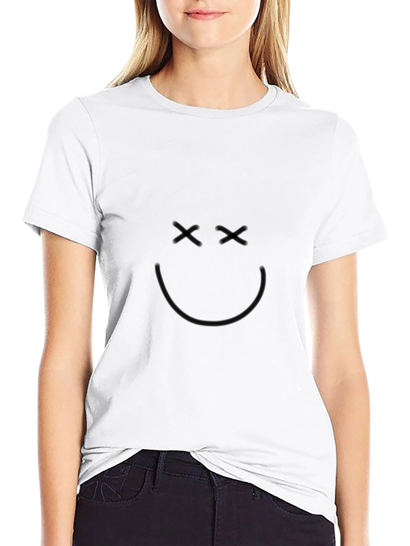 Smiley Face Graphic Tee - Classic Black T-Shirt