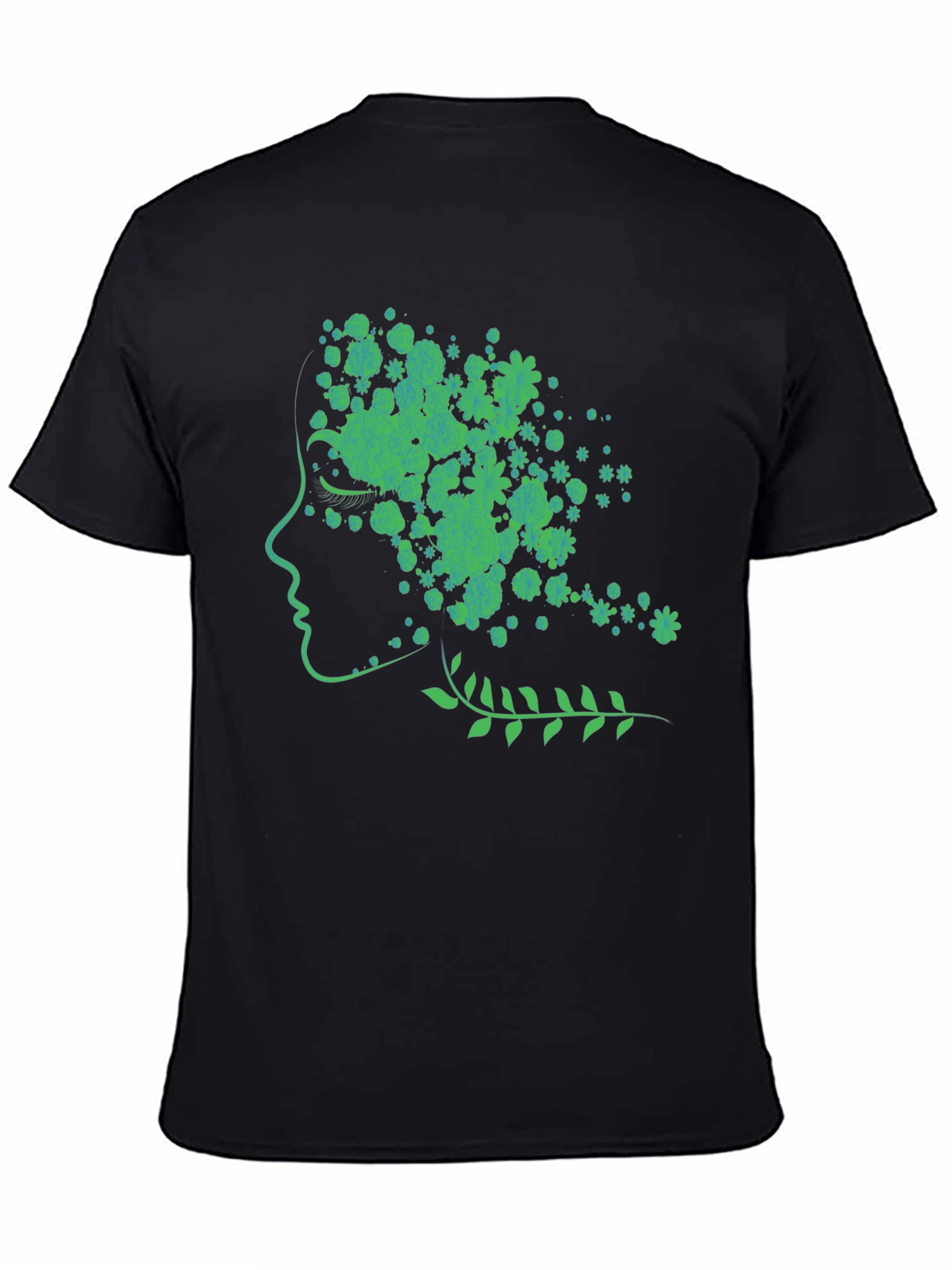 Nature Woman Graphic Tee - Black Cotton Blend Shirt