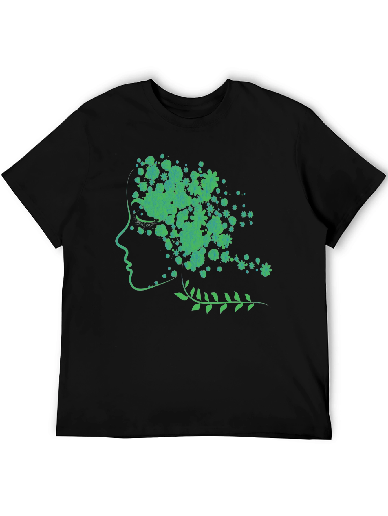 Nature Woman Graphic Tee - Black Cotton Blend Shirt