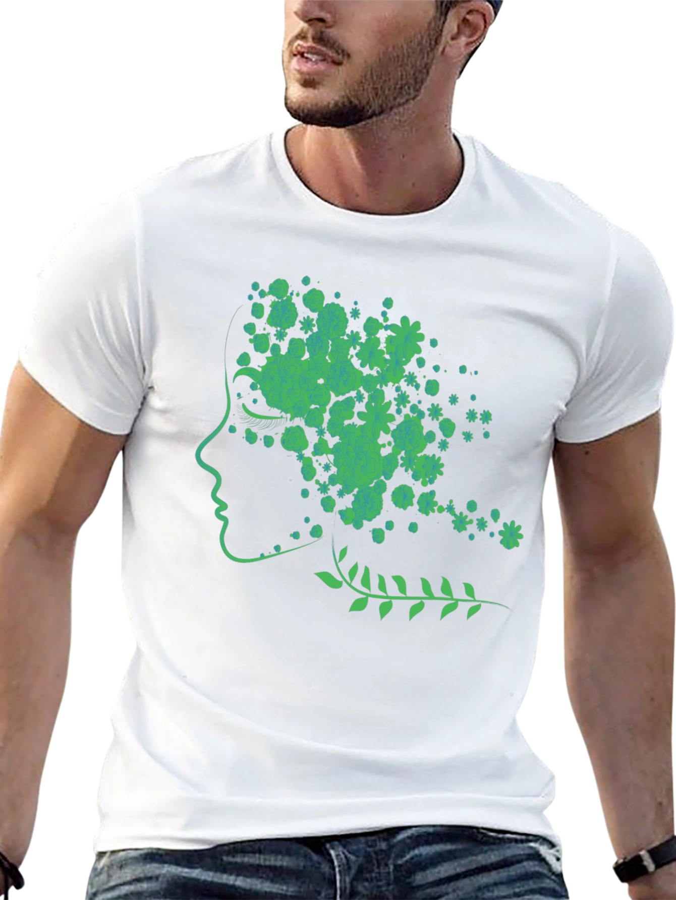 Nature Woman Graphic Tee - Black Cotton Blend Shirt