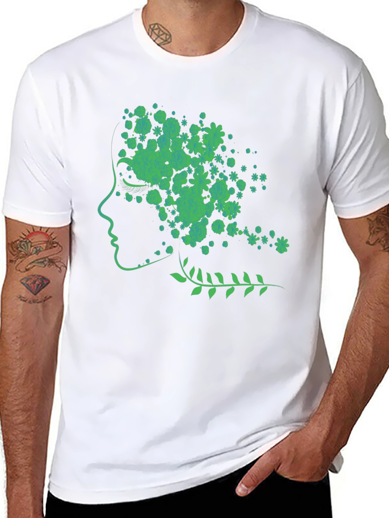 Nature Woman Graphic Tee - Black Cotton Blend Shirt