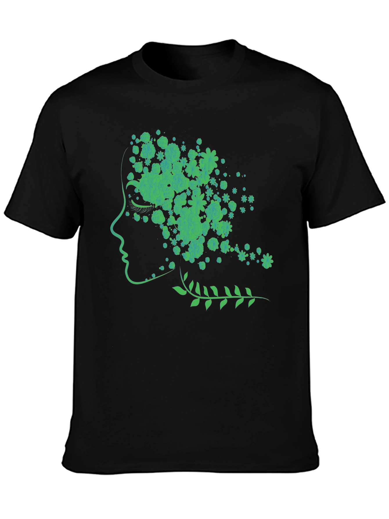 Nature Woman Graphic Tee - Black Cotton Blend Shirt