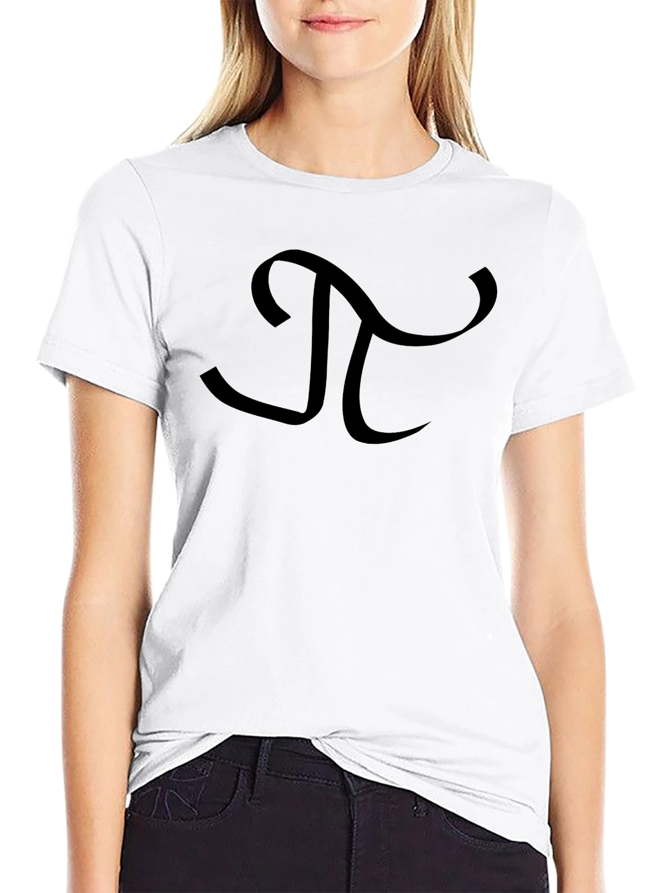 Black T-Shirt with Pi Symbol Graphic