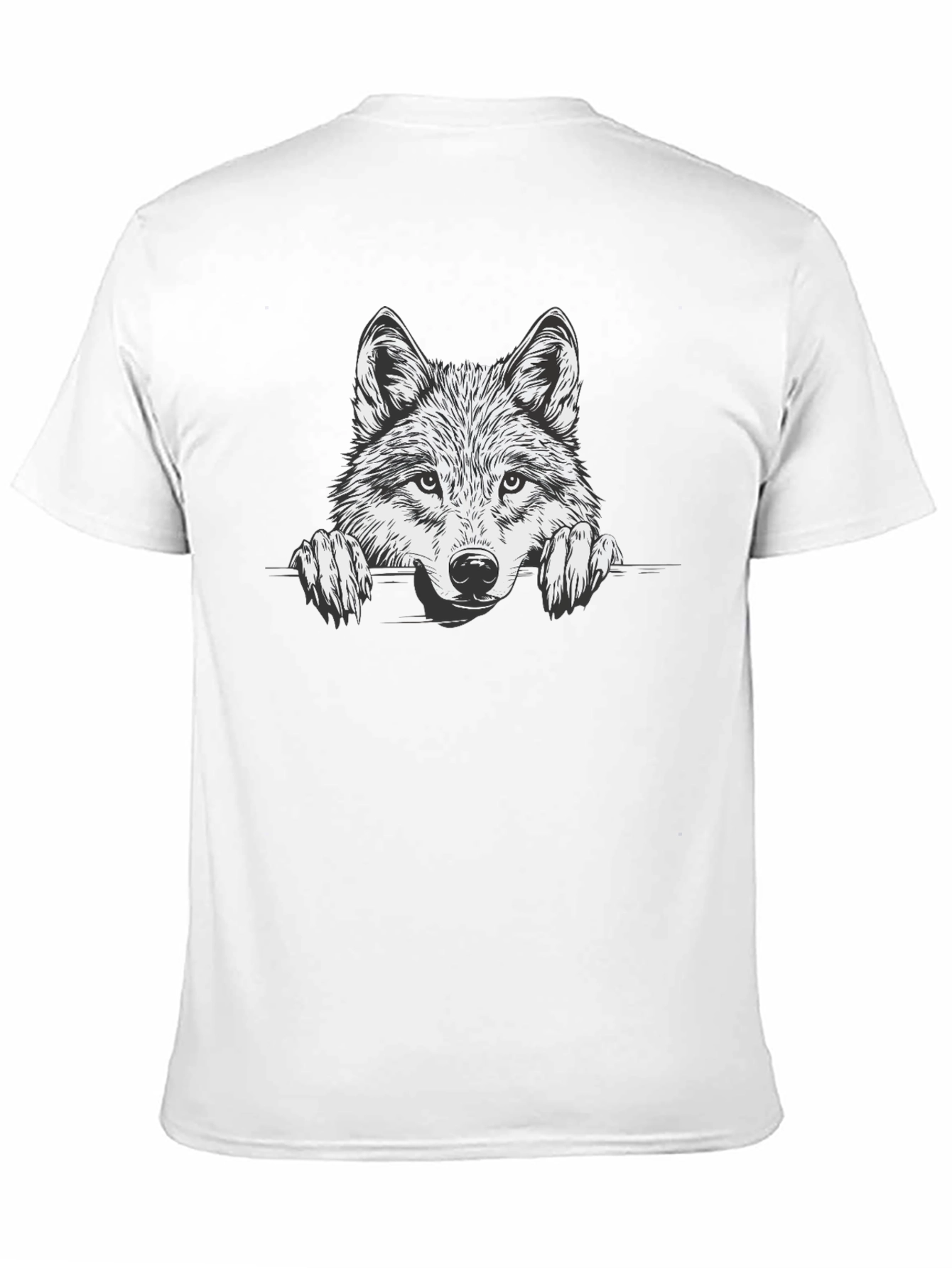 Mens Black Wolf Graphic Tee