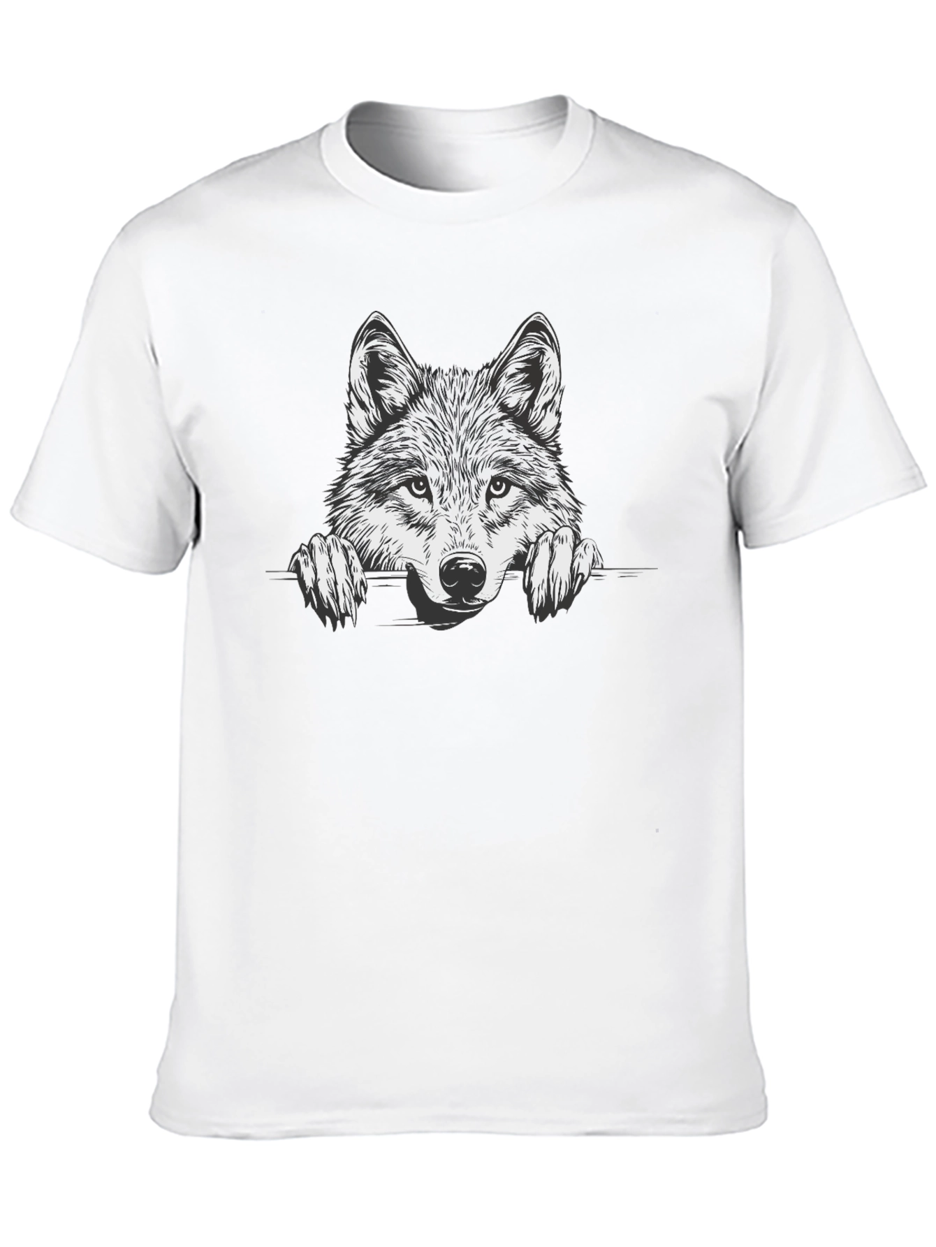 Mens Black Wolf Graphic Tee