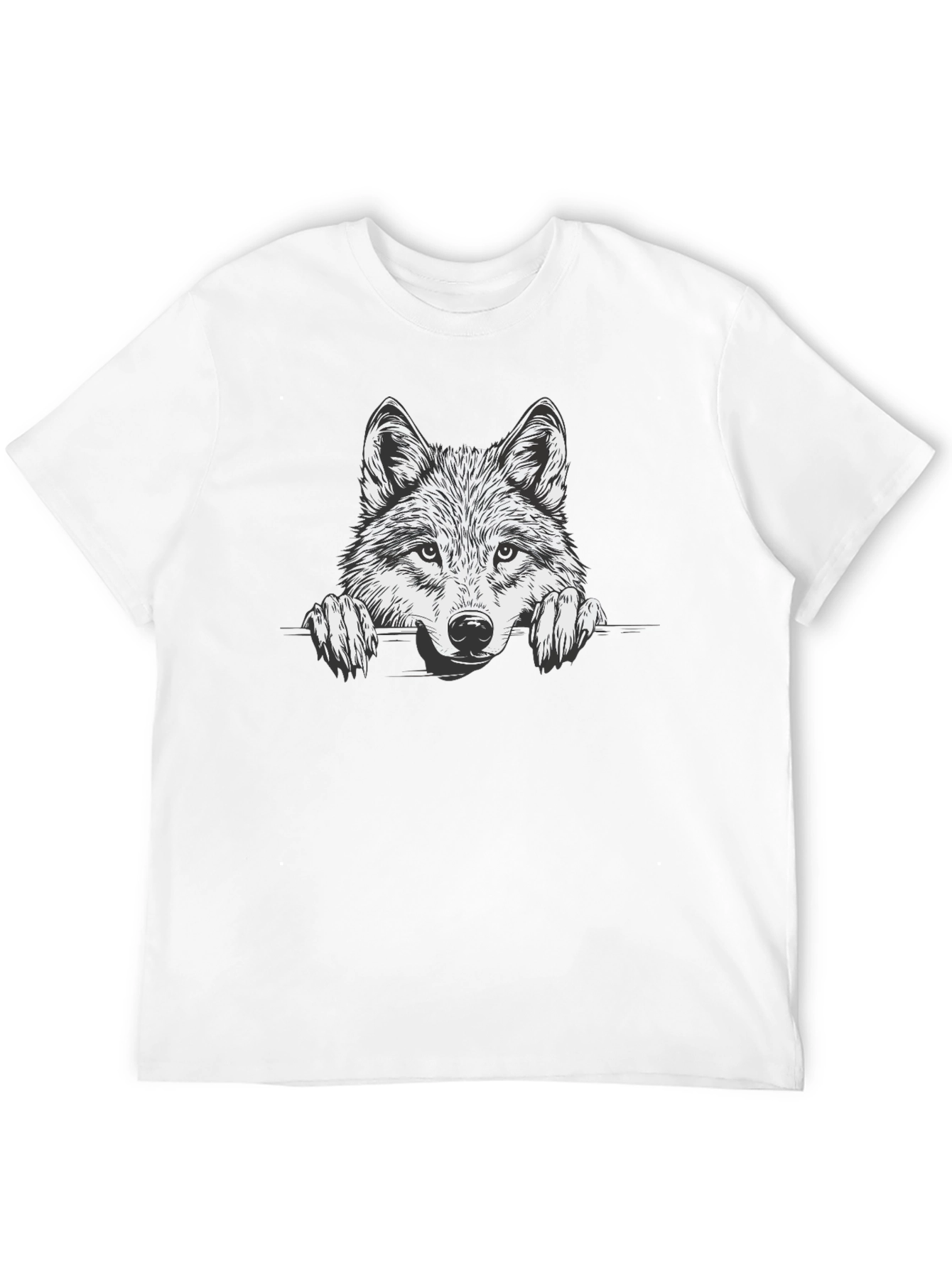 Mens Black Wolf Graphic Tee