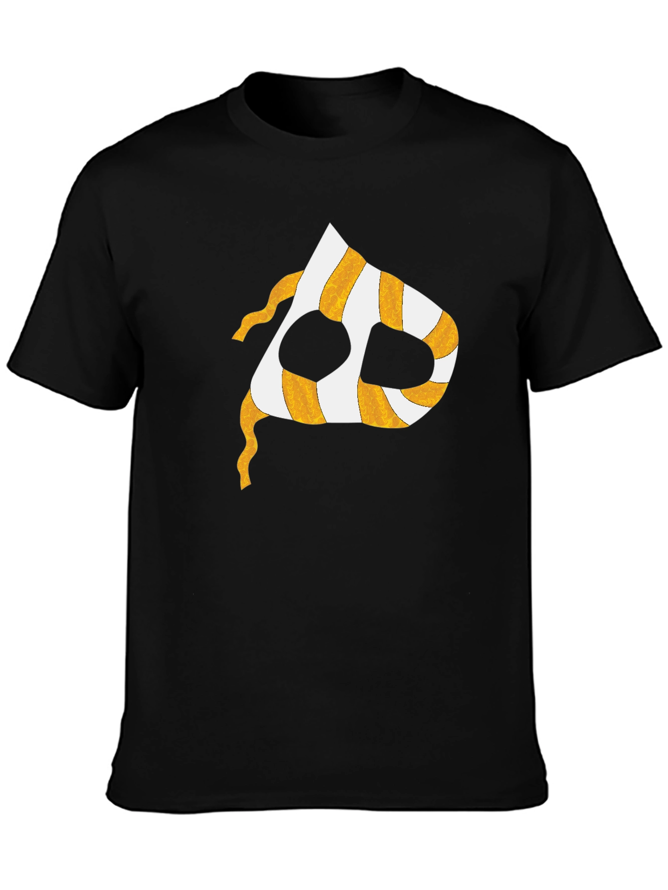 Striped Mask Graphic T-Shirt - Black