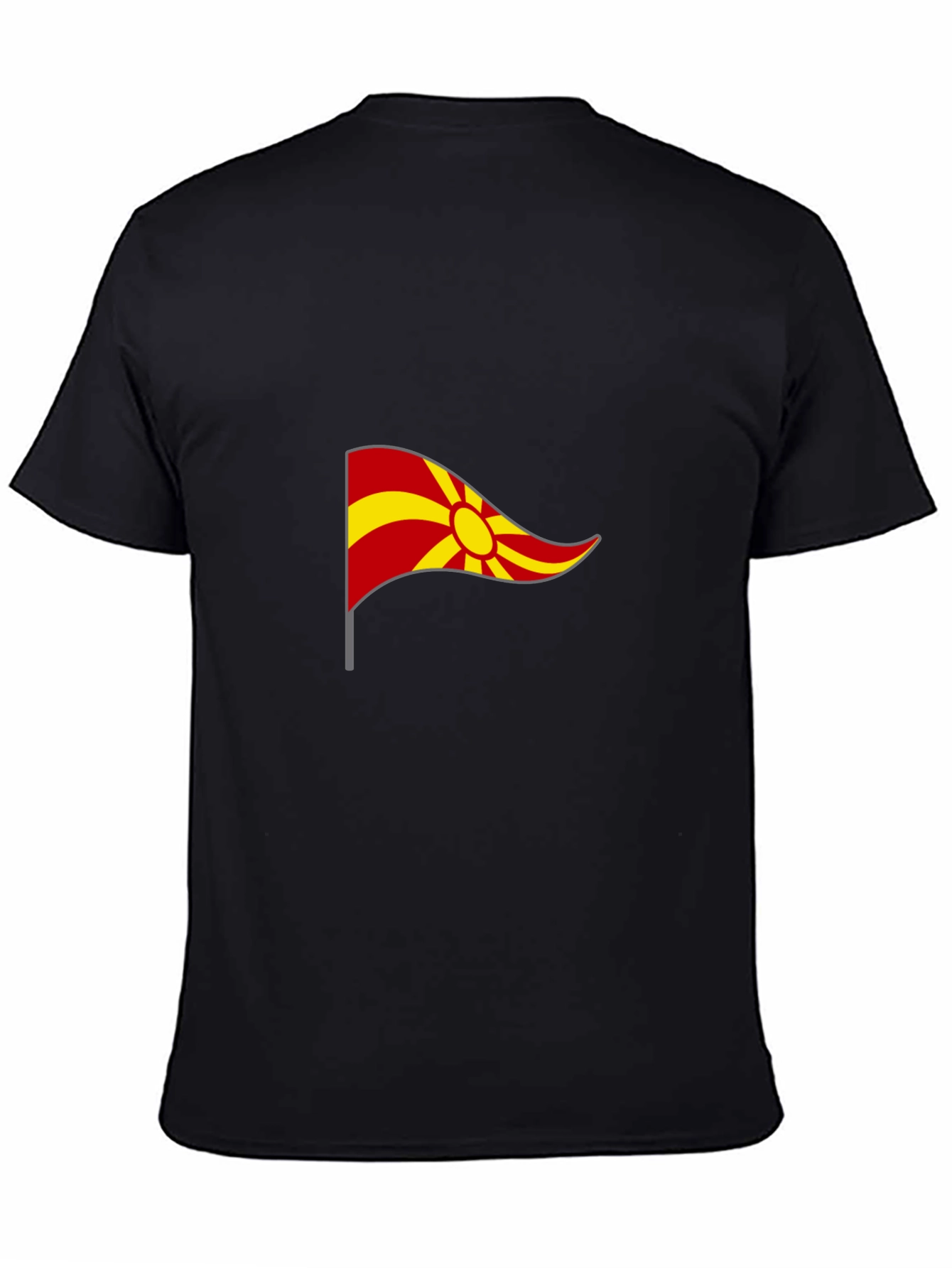 Macedonian Flag Graphic Black T-Shirt