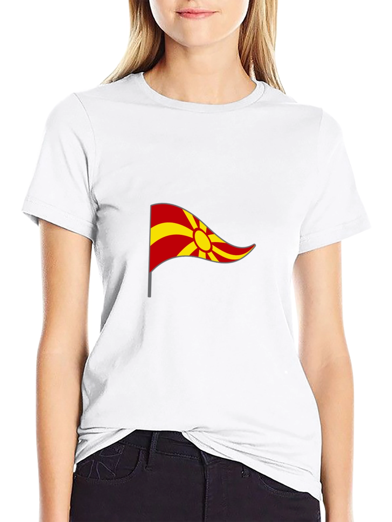 Macedonian Flag Graphic Black T-Shirt