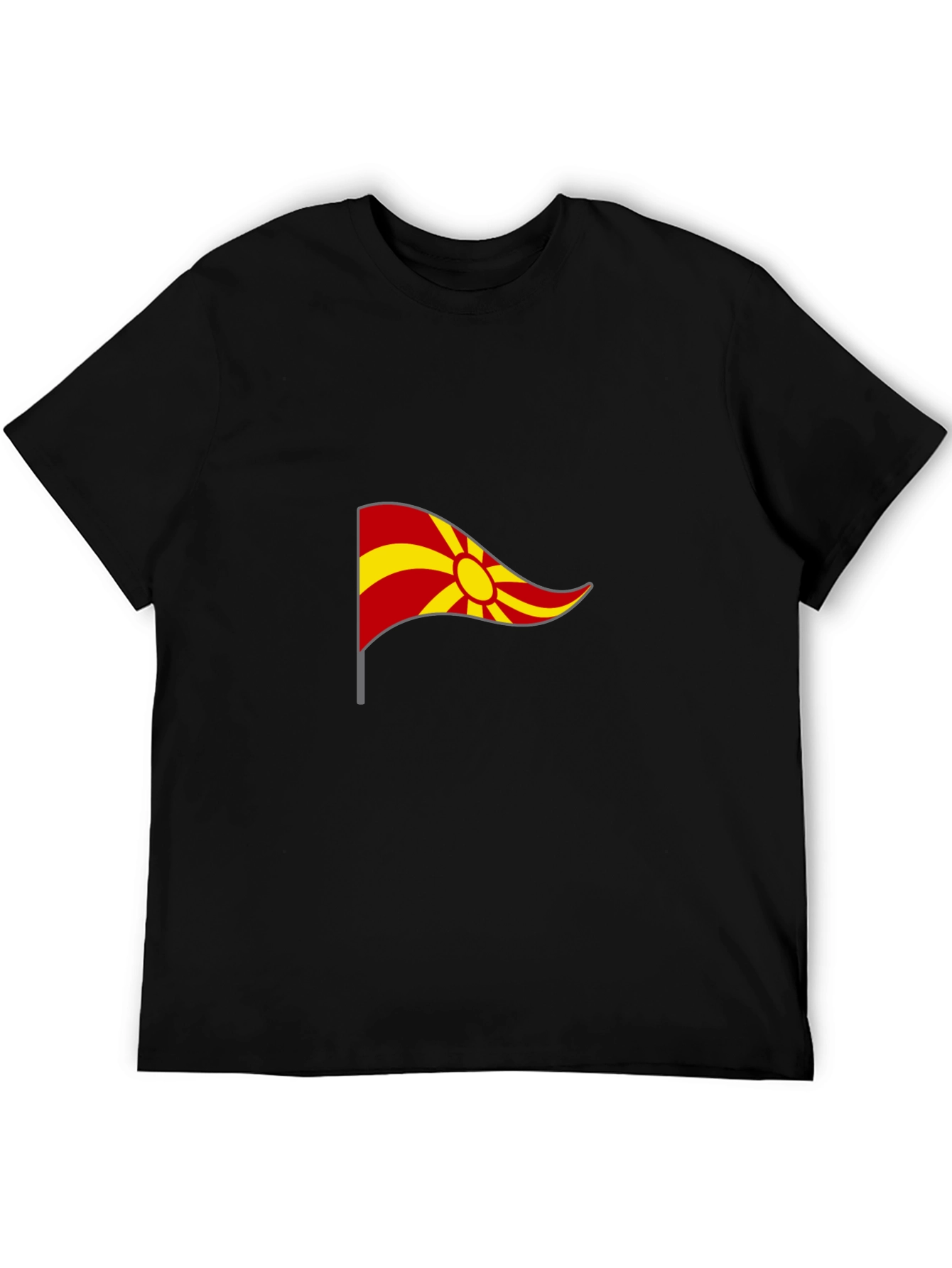 Macedonian Flag Graphic Black T-Shirt