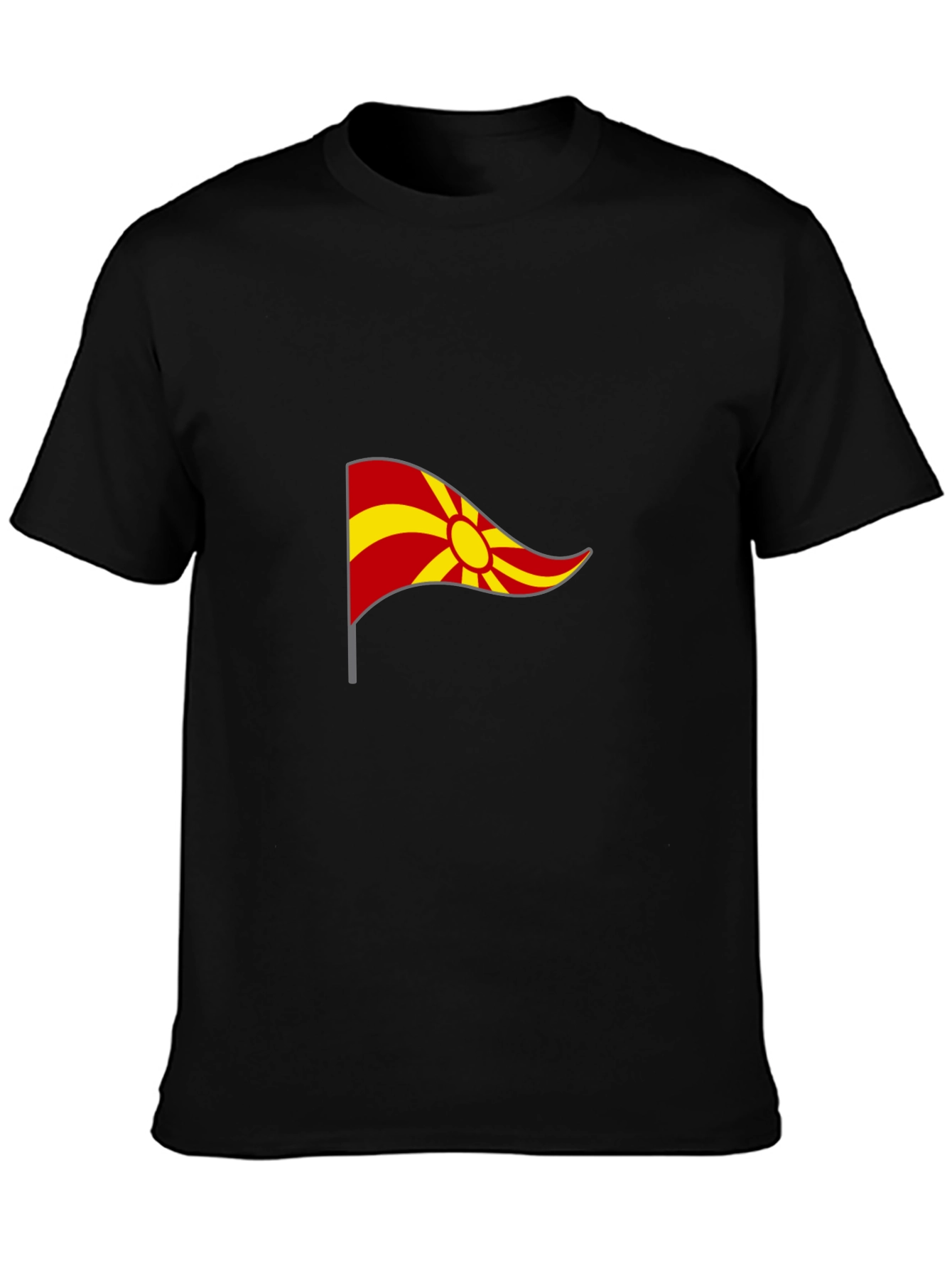 Macedonian Flag Graphic Black T-Shirt