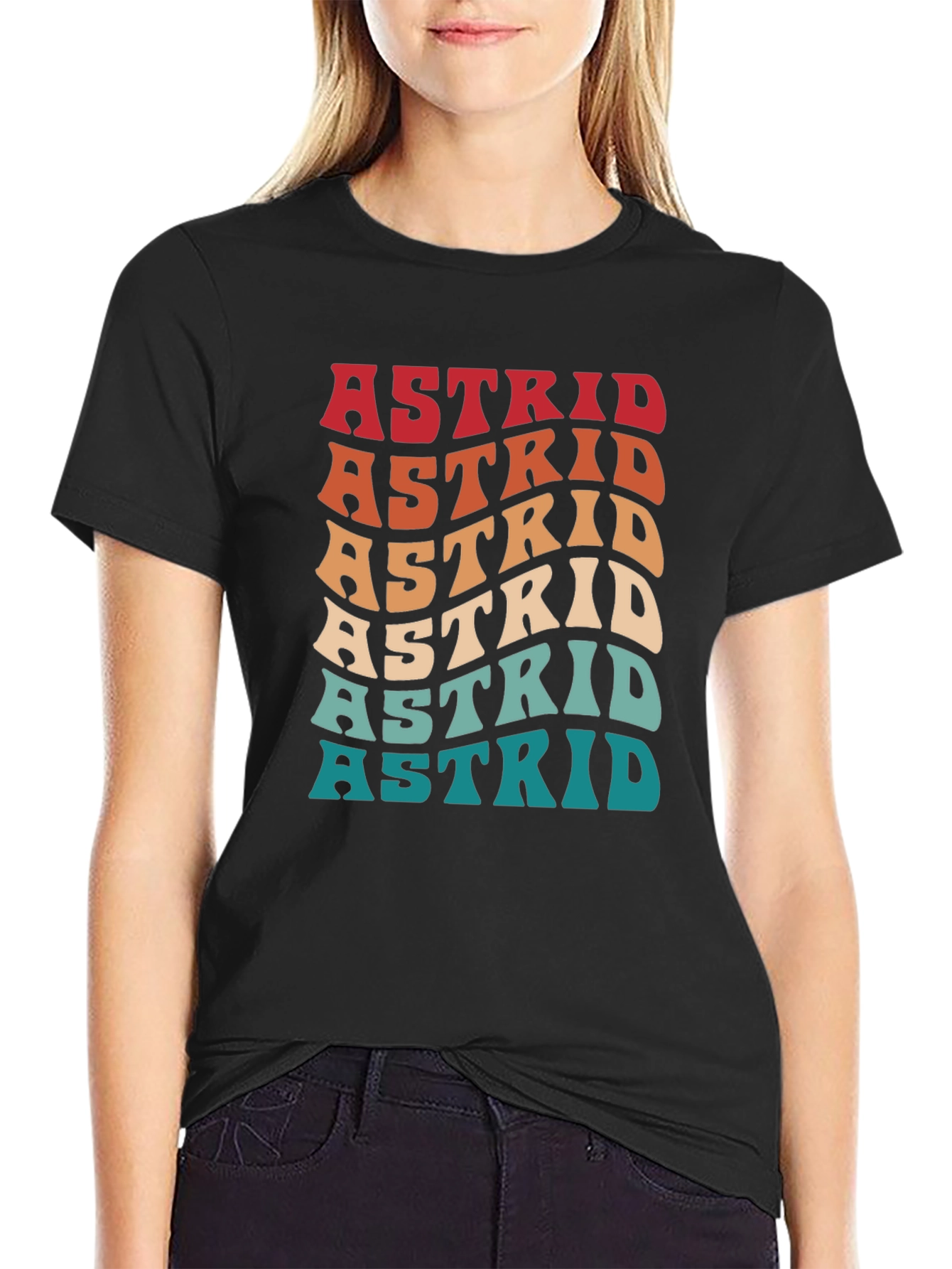 Retro Astrid T-Shirt - Personalized Name Design