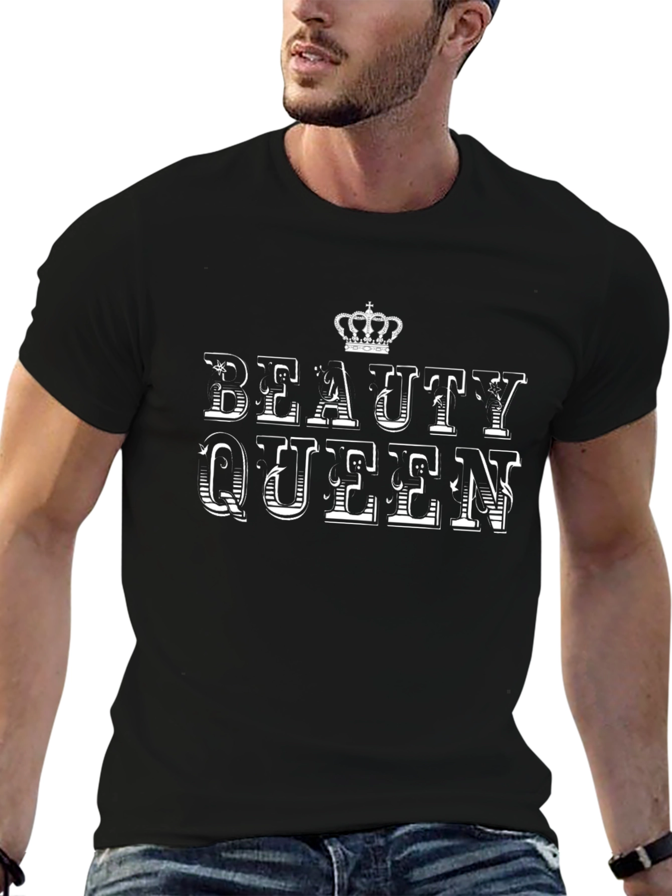 Beauty Queen Graphic T-Shirt - Black