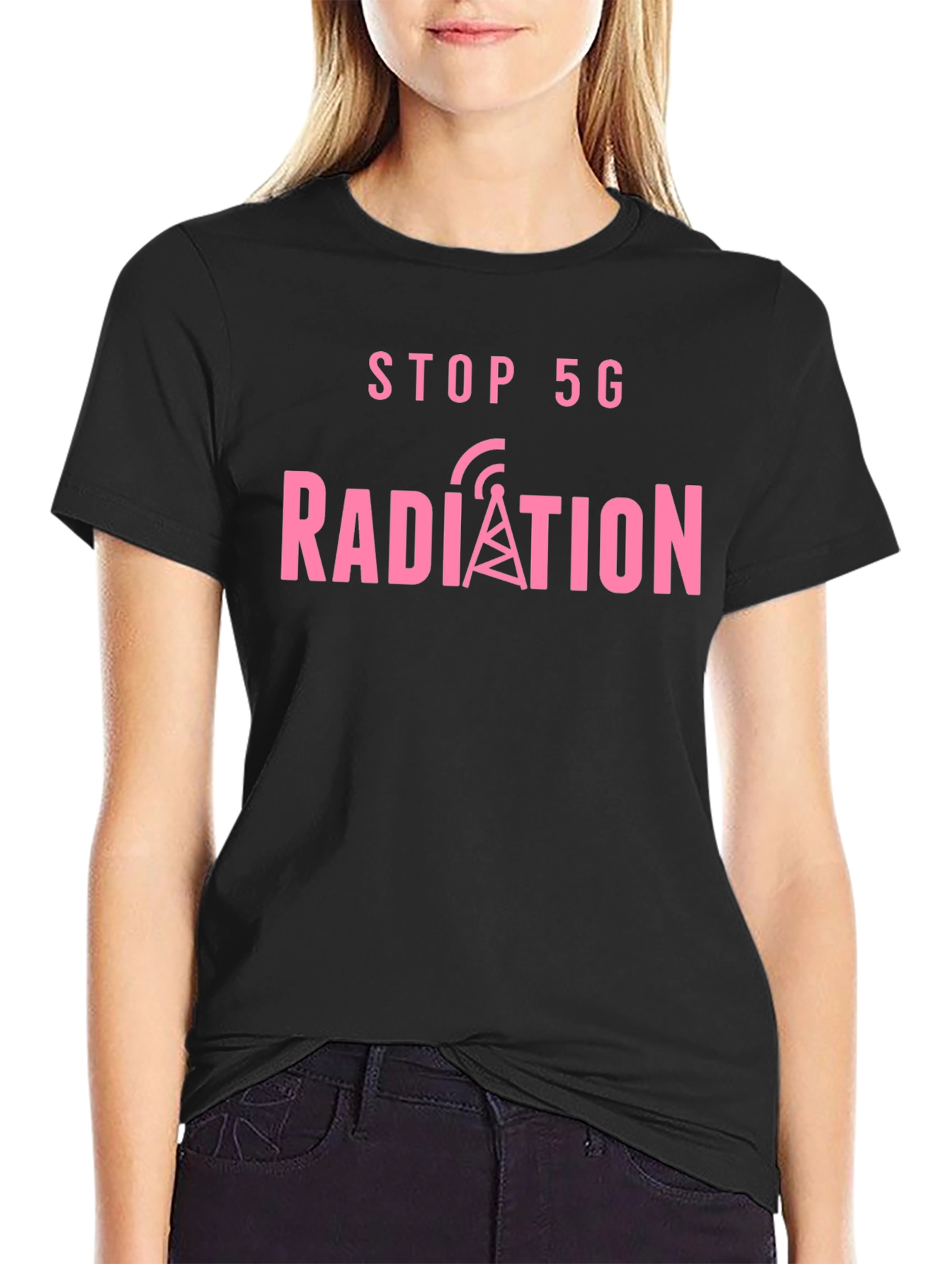Stop 5G Radiation Black T-Shirt
