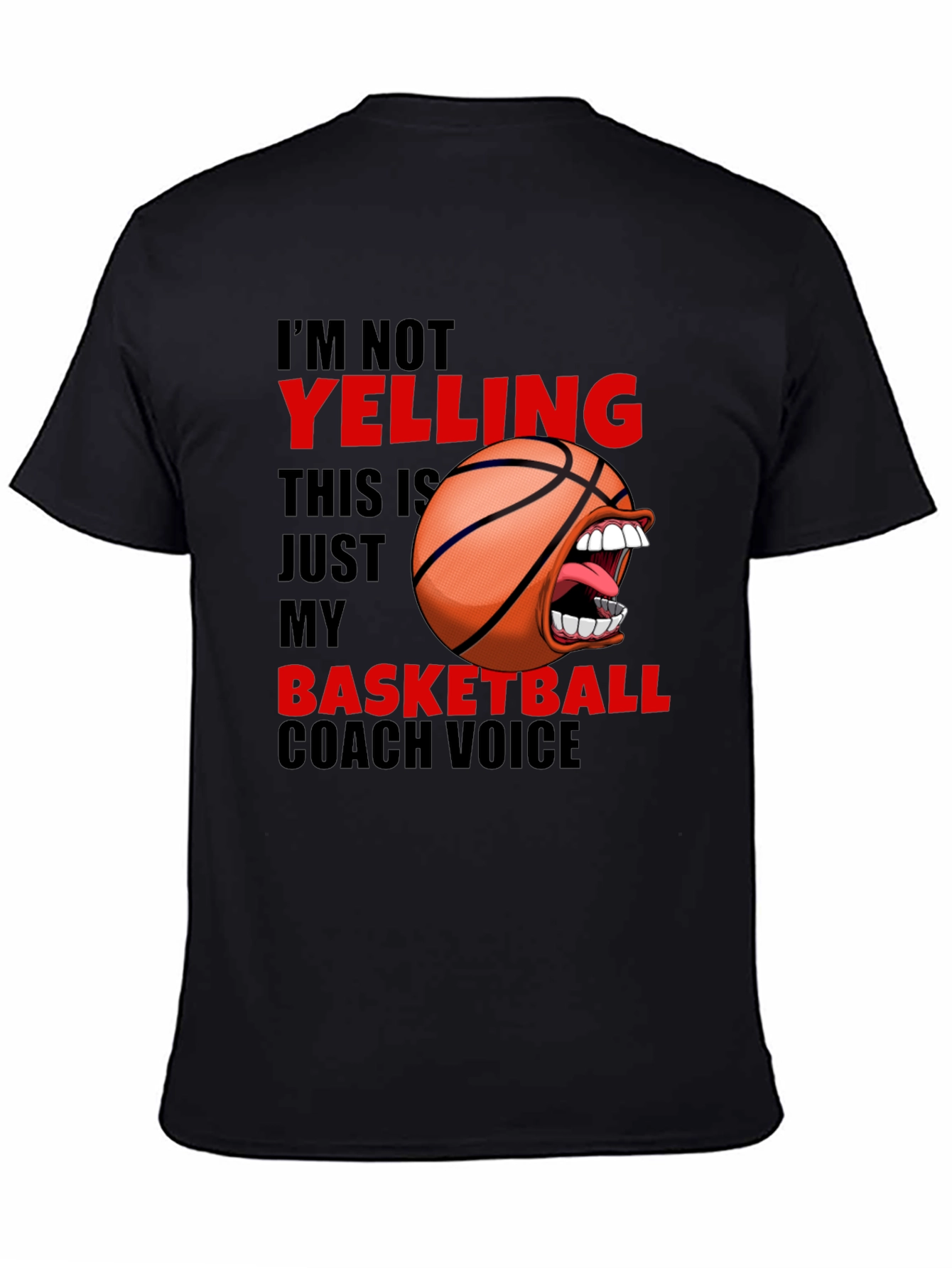 Funny Basketball Coach T-Shirt - Yelling Design