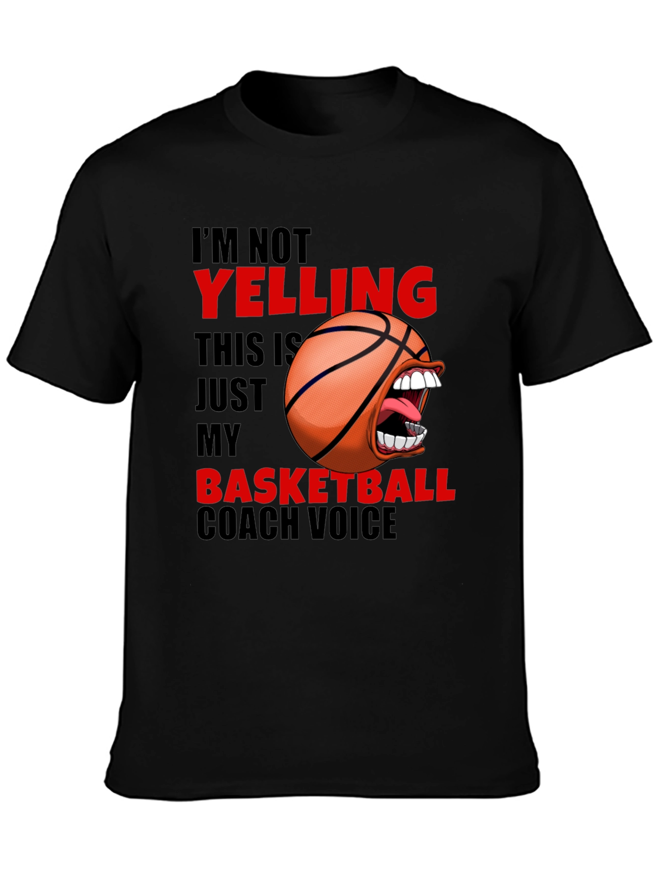 Funny Basketball Coach T-Shirt - Yelling Design